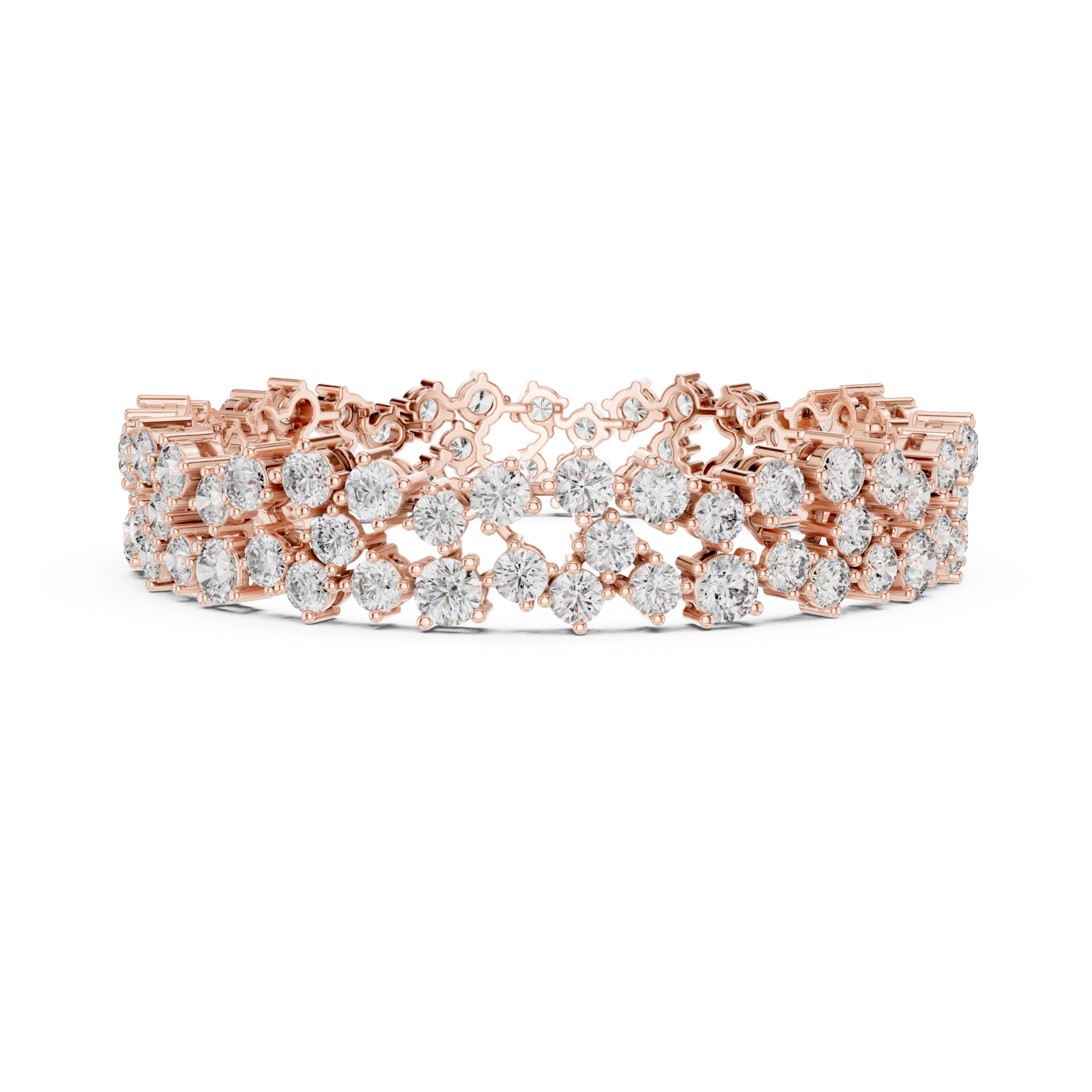  Rose Gold Serene Petal Lattice Luxe Cuff Side View