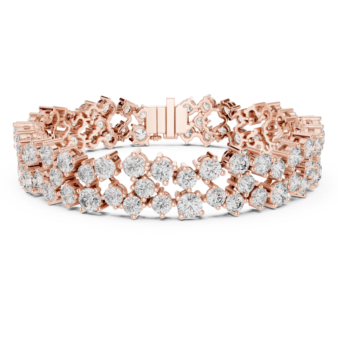  Rose Gold Serene Petal Lattice Luxe Cuff Right View