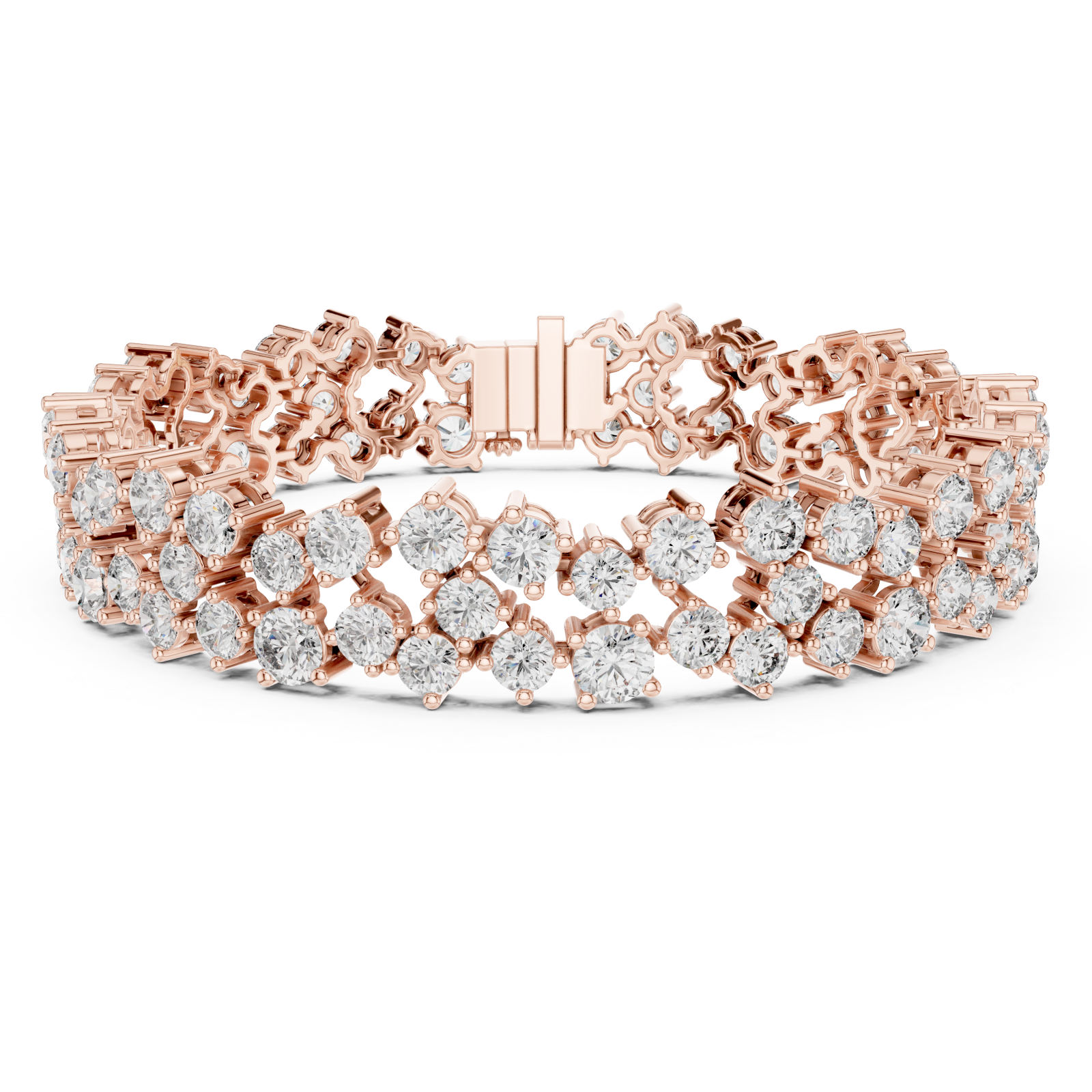  Rose Gold Serene Petal Lattice Luxe Cuff Right View