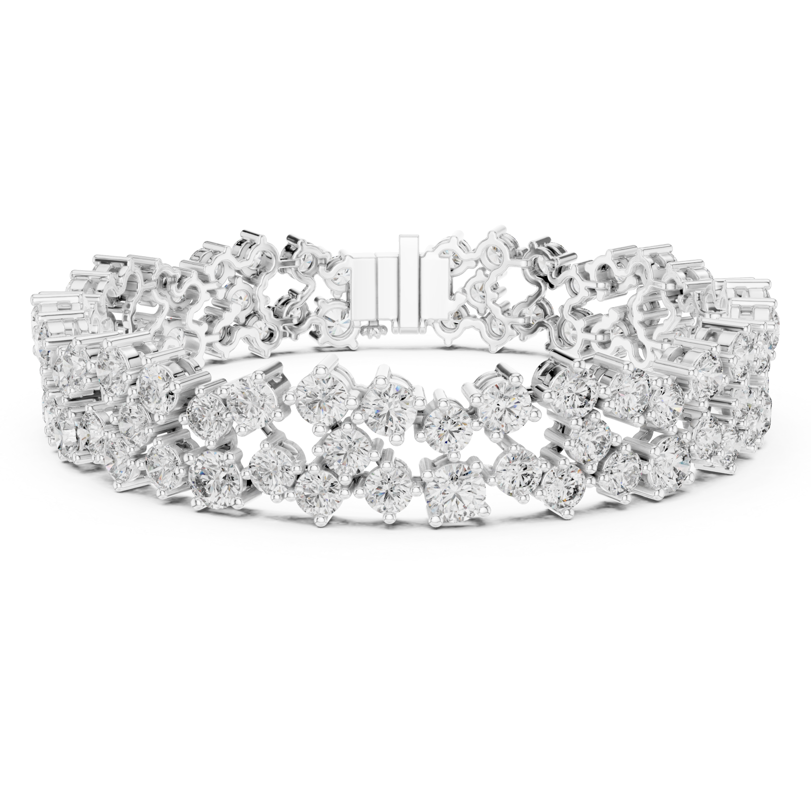  White Gold Serene Petal Lattice Luxe Cuff Right View