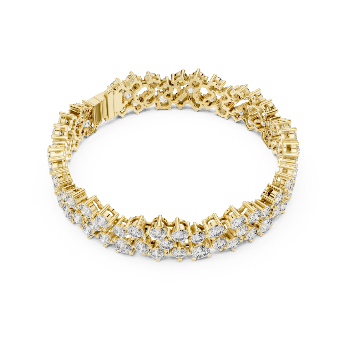 Gold Serene Petal Lattice Luxe Cuff Right View