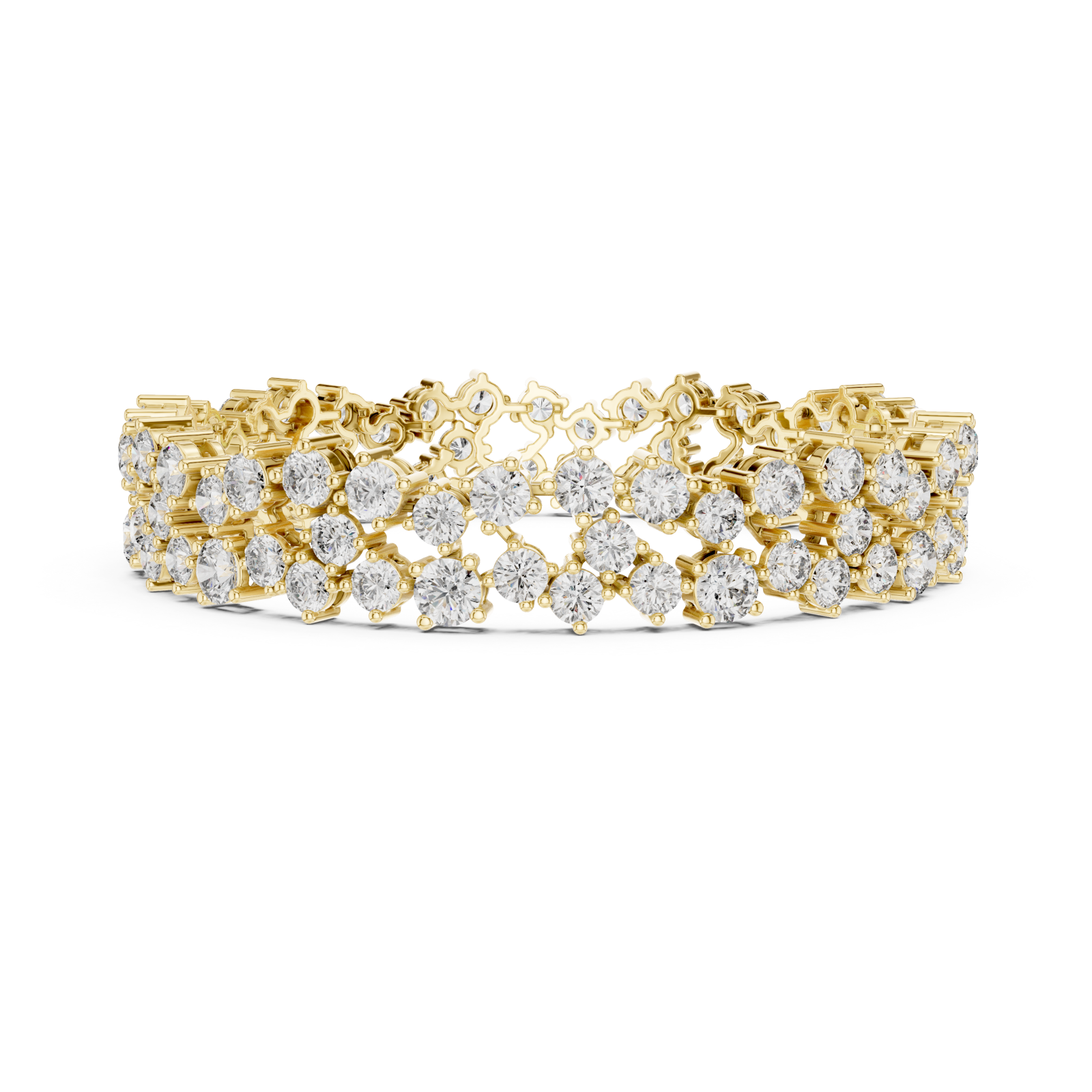  Gold Serene Petal Lattice Luxe Cuff Side View