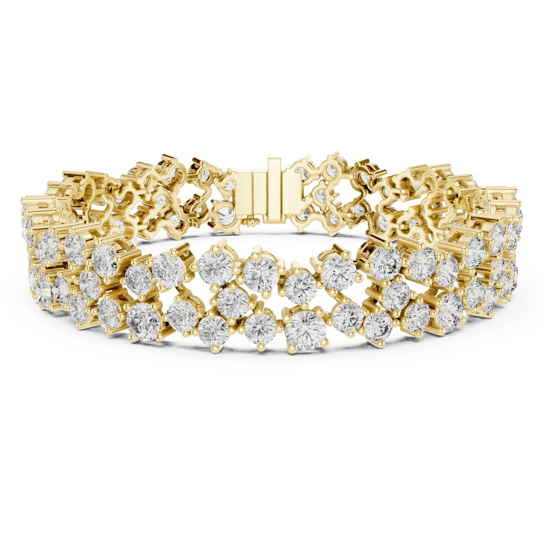 Gold Serene Petal Lattice Luxe Cuff Right View