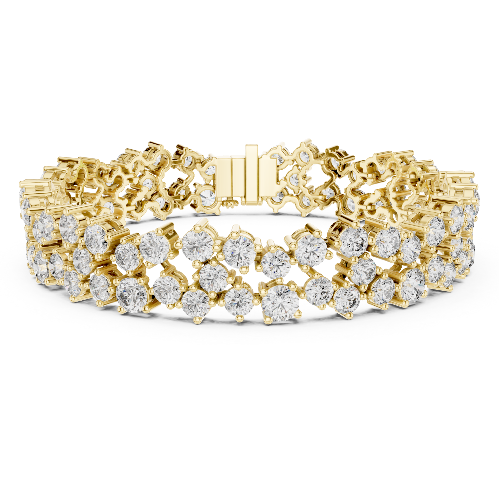 Gold Serene Petal Lattice Luxe Cuff Right View