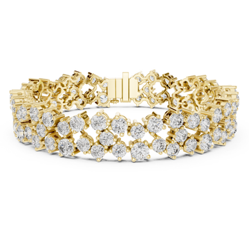 Gold Serene Petal Lattice Luxe Cuff Right View