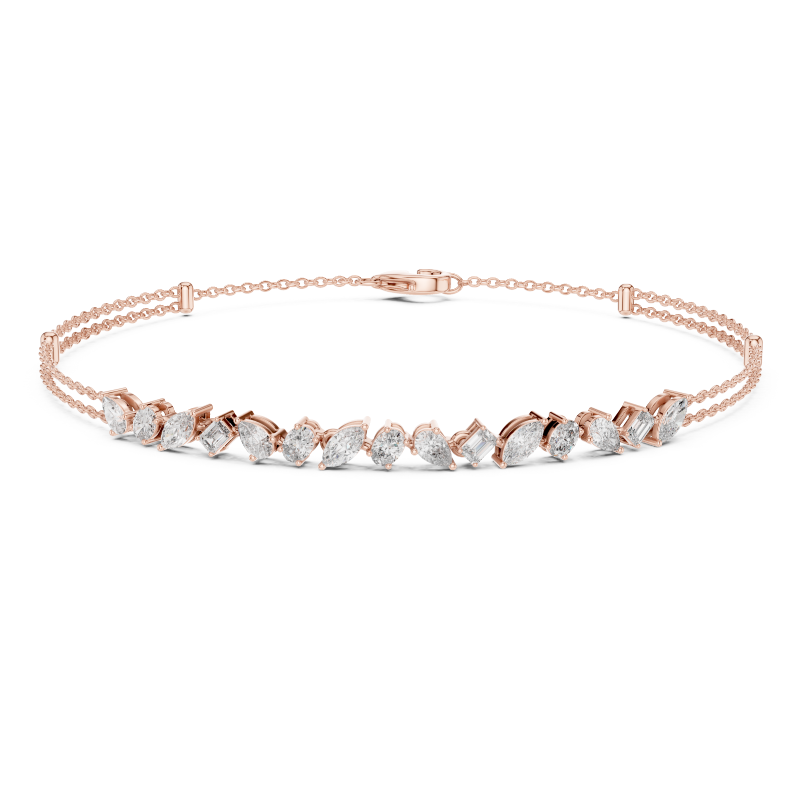  Rose Gold Graceful Radiance Tennis Bracelet Right View