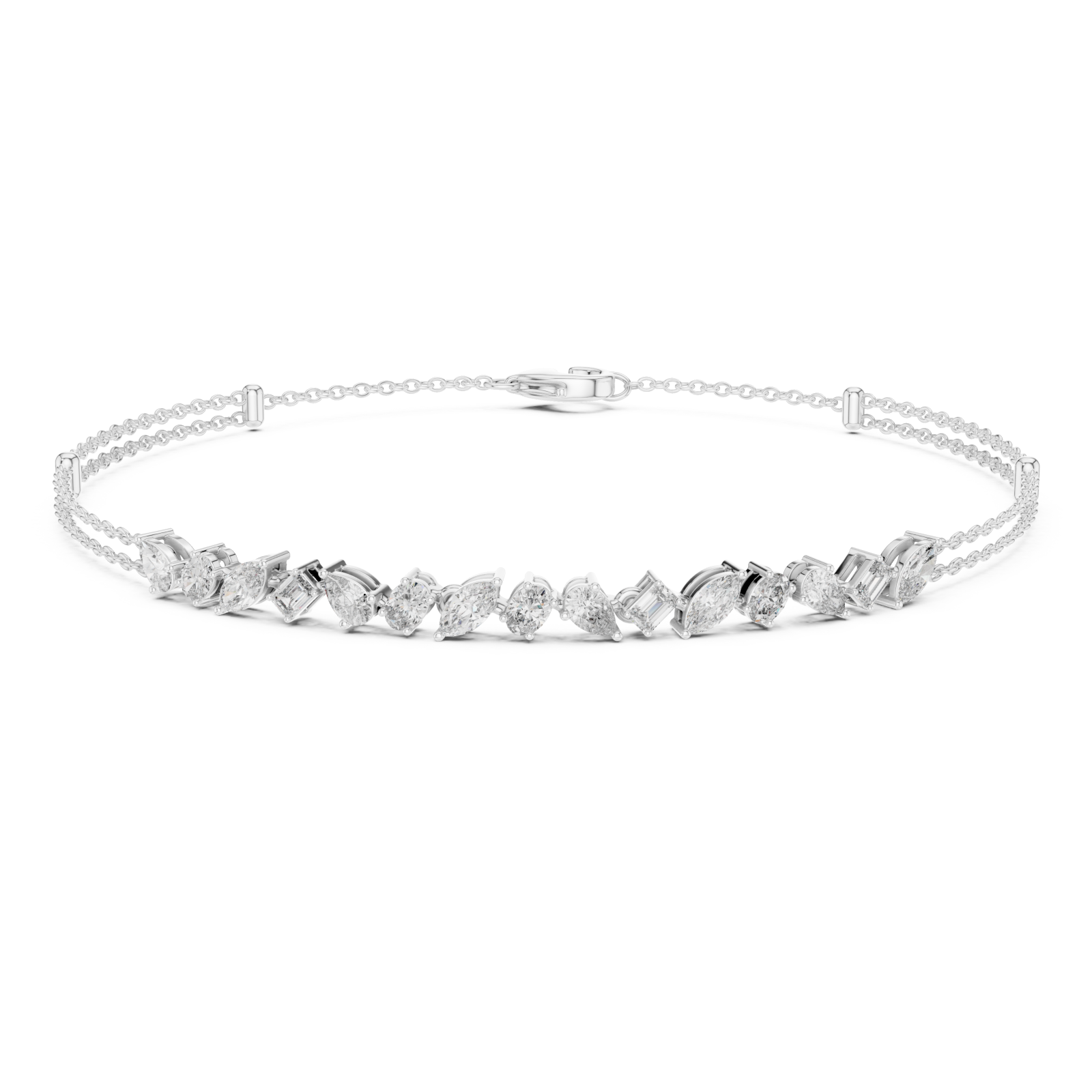  White Gold Graceful Radiance Tennis Bracelet Right View