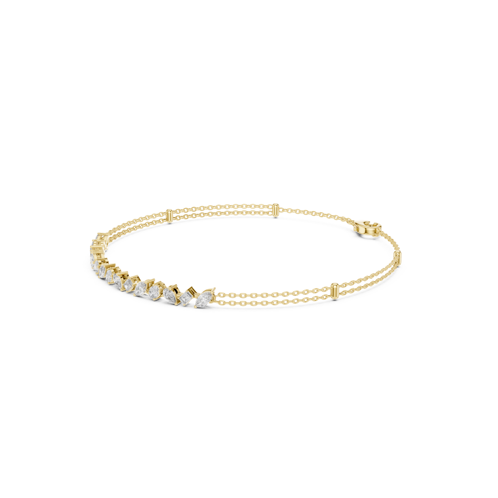  Gold Graceful Radiance Tennis Bracelet Left View