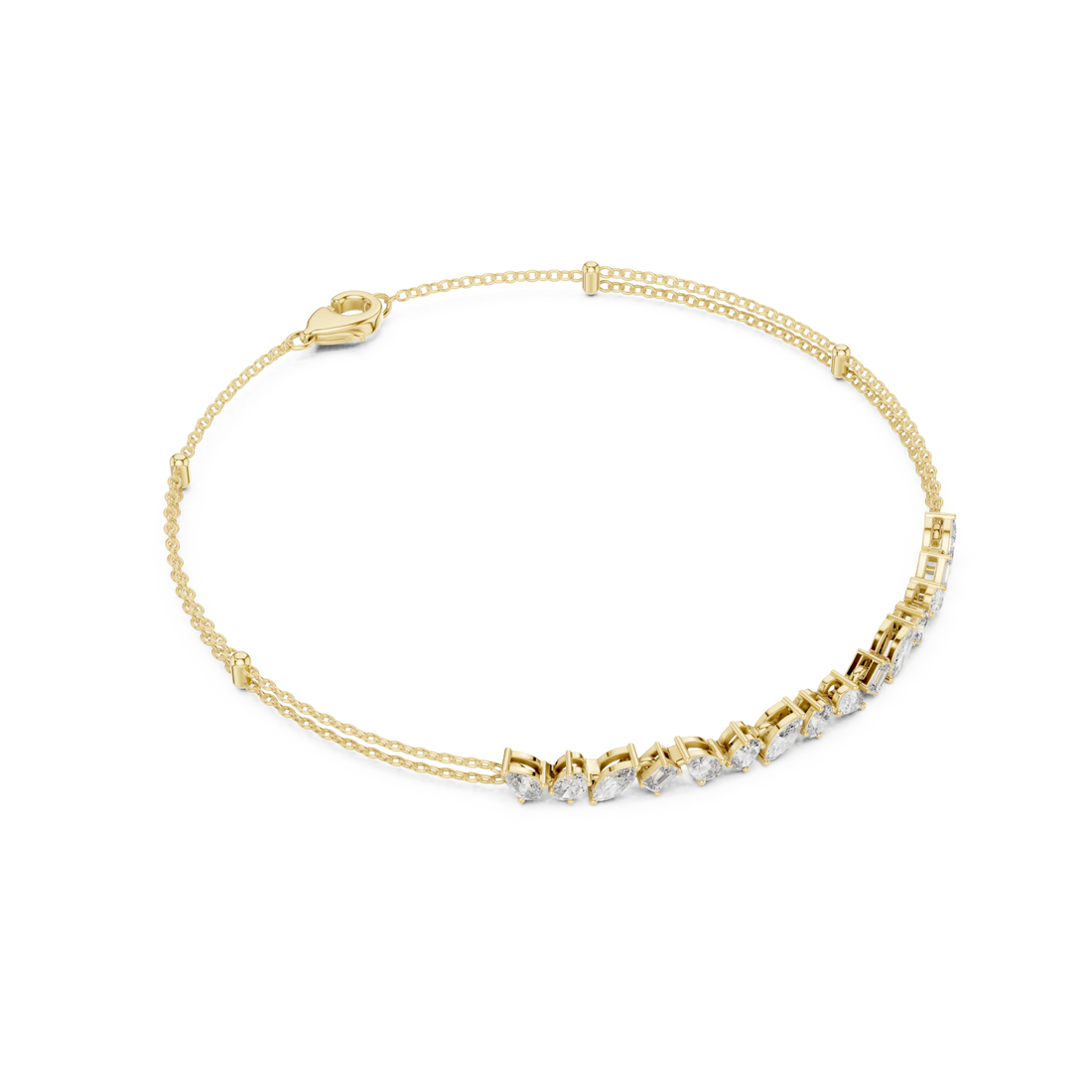 Gold Graceful Radiance Tennis Bracelet Right View