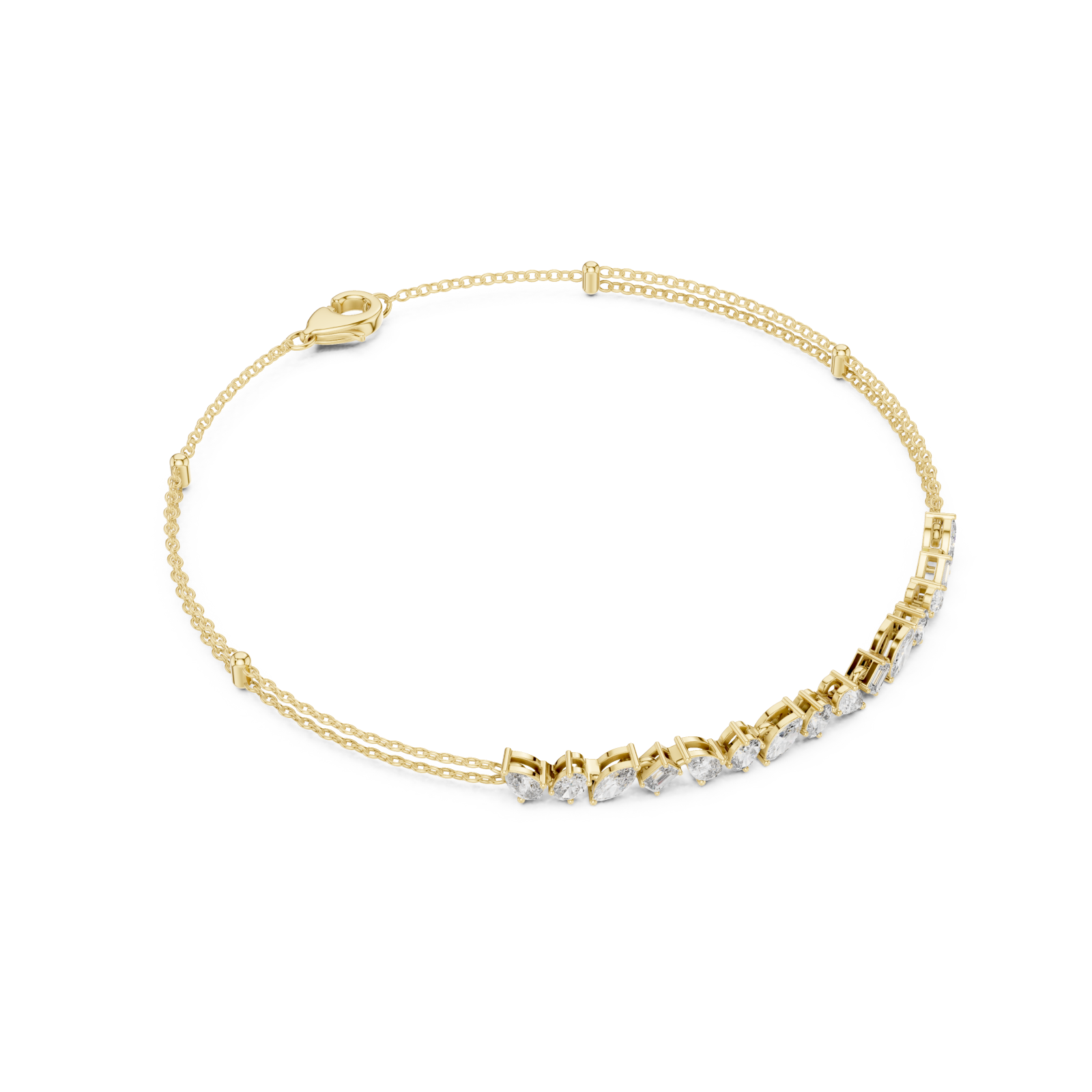  Gold Graceful Radiance Tennis Bracelet Front View
