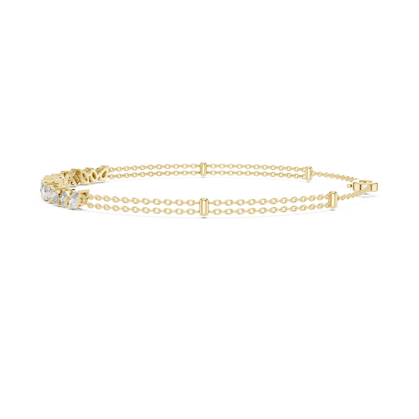  Gold Graceful Radiance Tennis Bracelet Side View