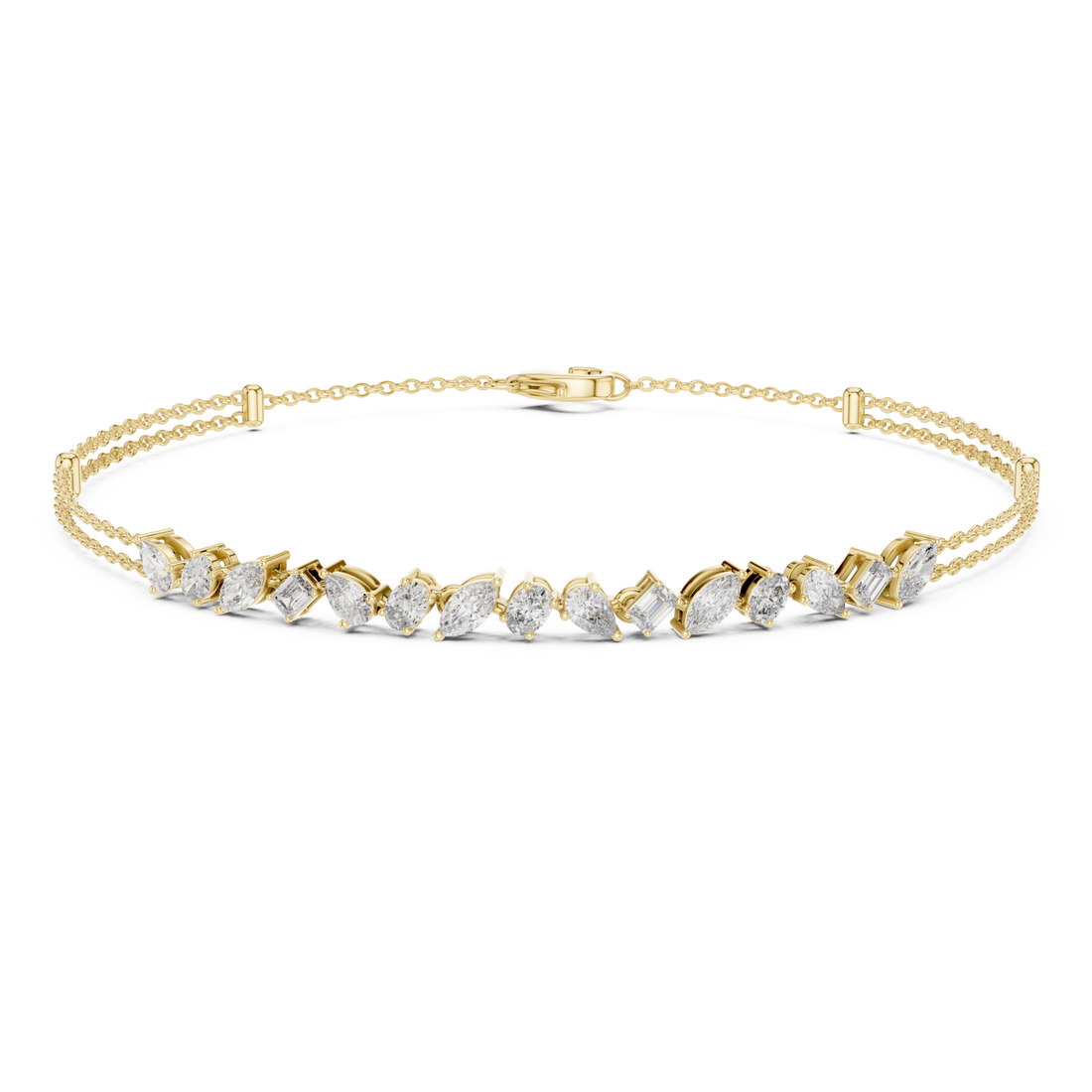 Gold Graceful Radiance Tennis Bracelet Right View