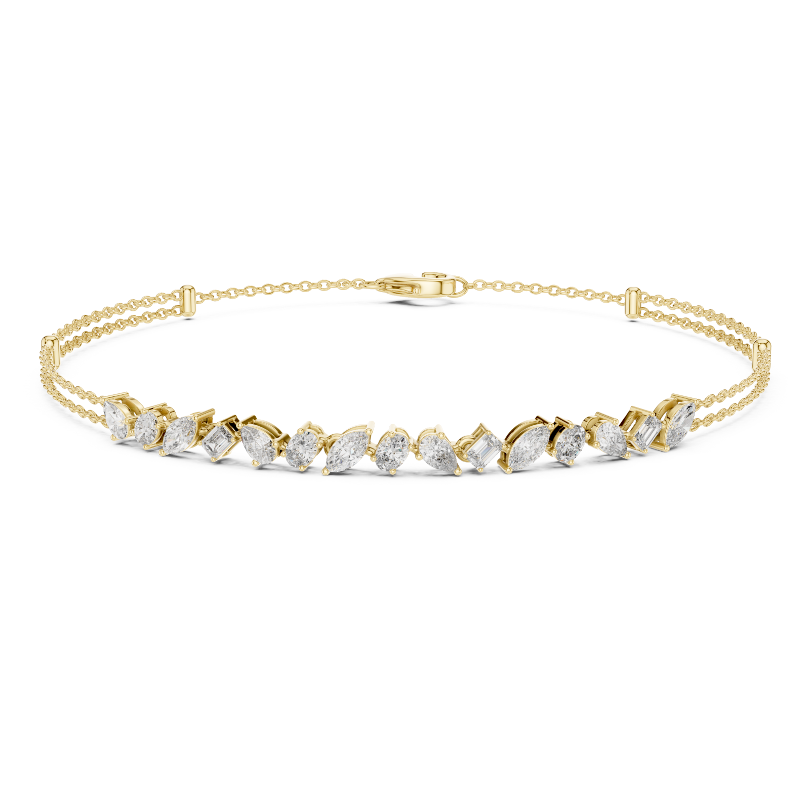 Gold Graceful Radiance Tennis Bracelet Right View