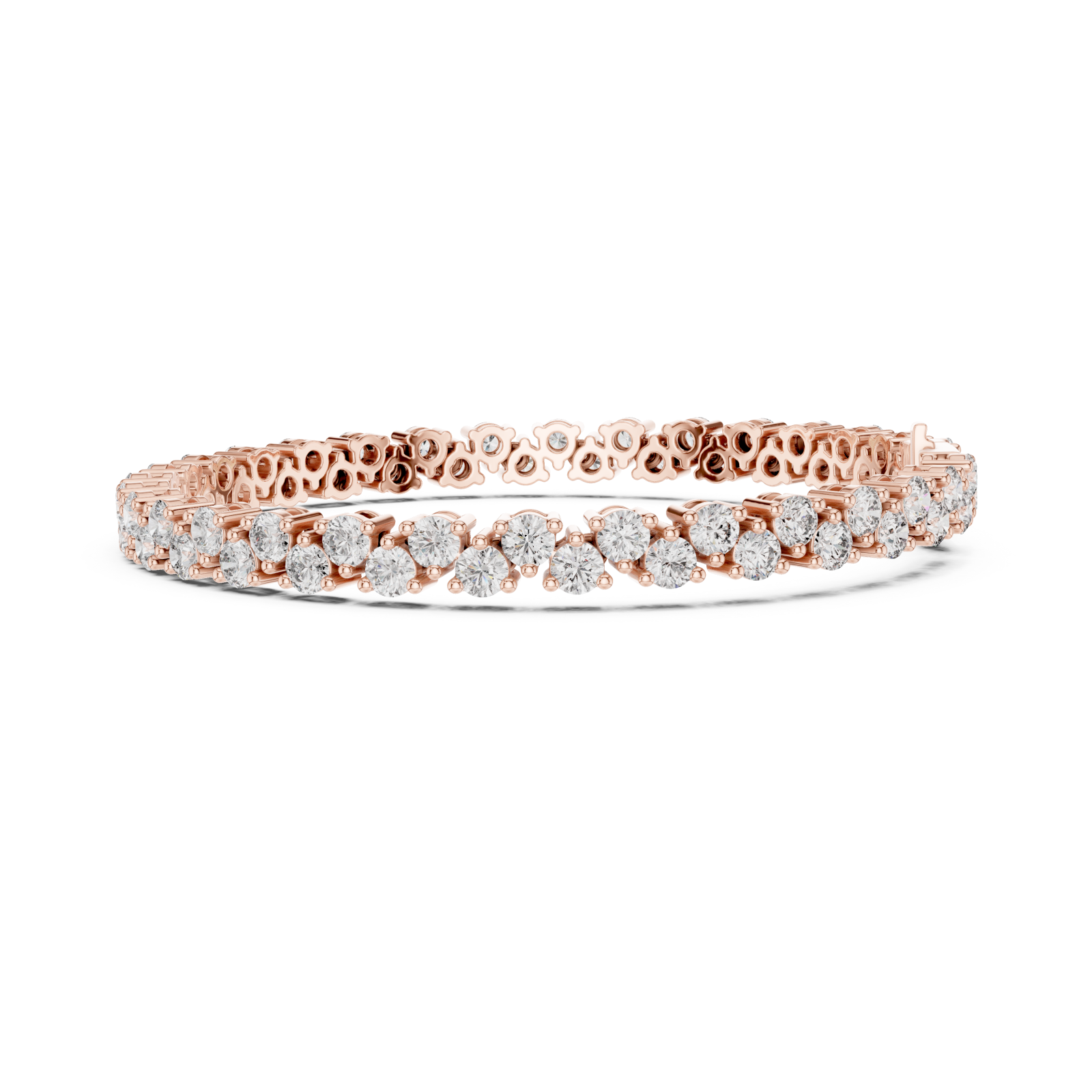  Rose Gold Serene Jewel Link Trio Wrap Bracelet Side View