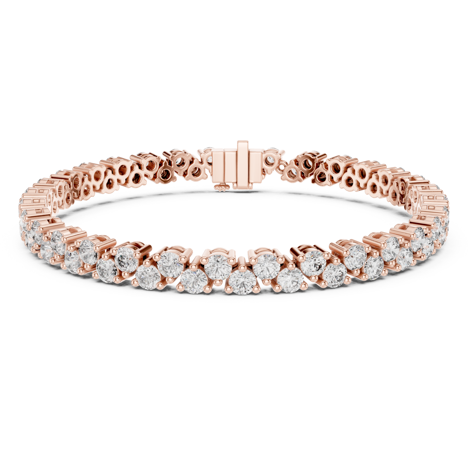  Rose Gold Serene Jewel Link Trio Wrap Bracelet Right View
