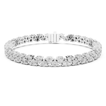  White Gold Serene Jewel Link Trio Wrap Bracelet Right View