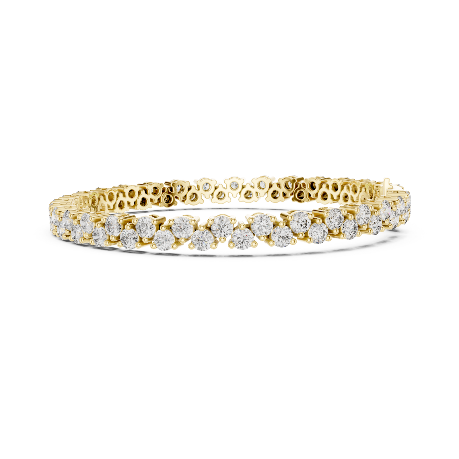  Gold Serene Jewel Link Trio Wrap Bracelet Side View