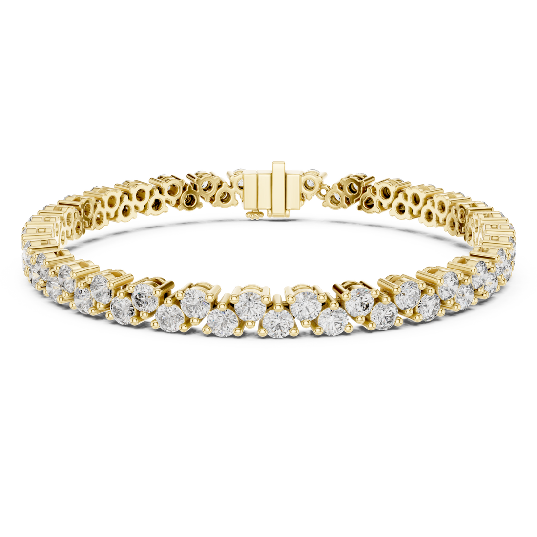 Gold Serene Jewel Link Trio Wrap Bracelet Right View