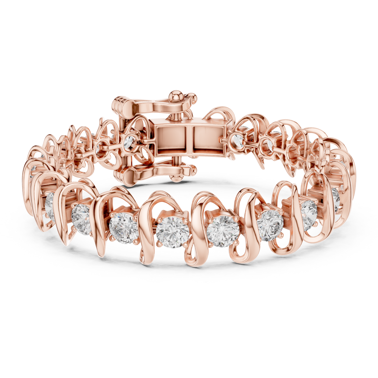  Rose Gold Twilight Cascade Ribbon Bangle Right View