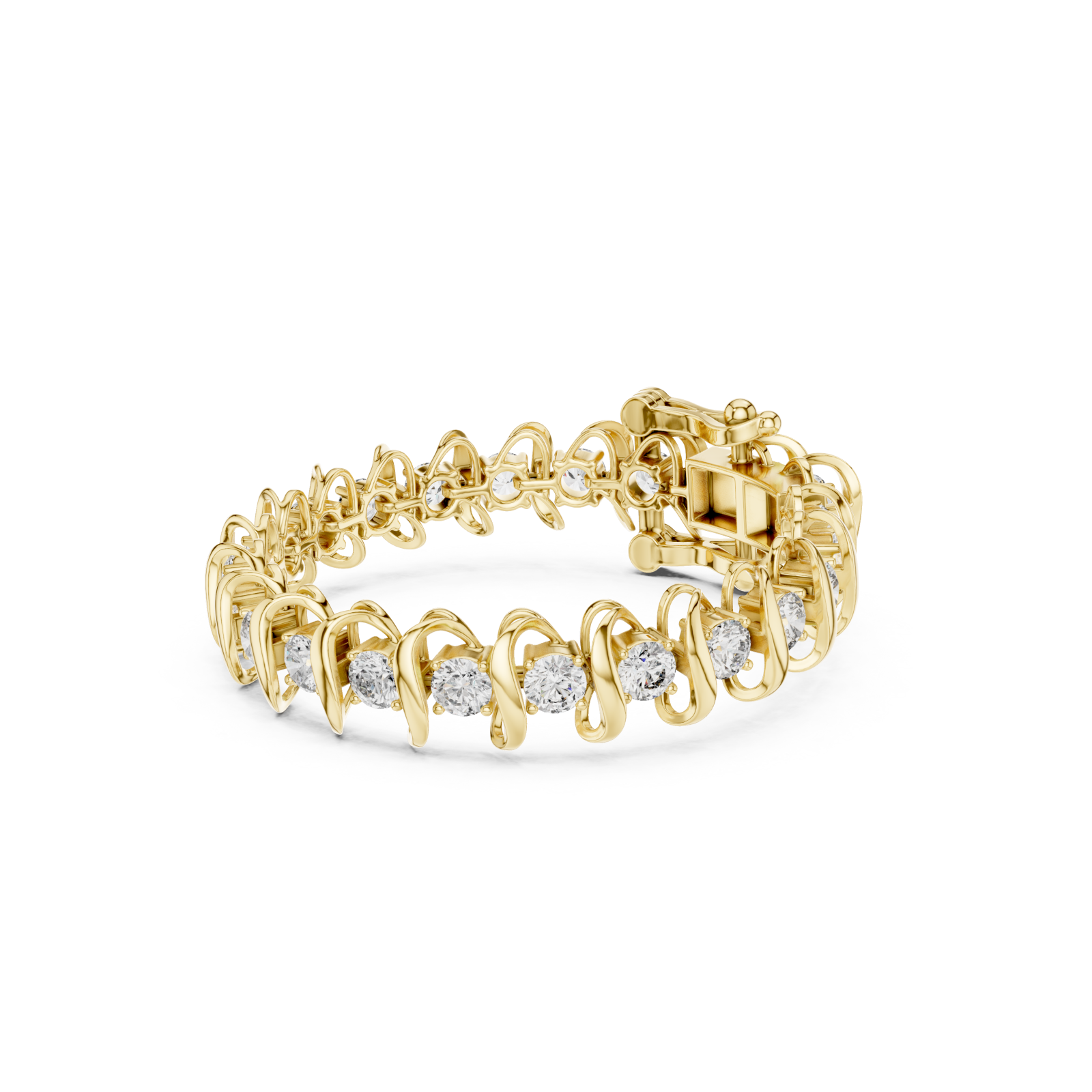  Gold Twilight Cascade Ribbon Bangle Left View