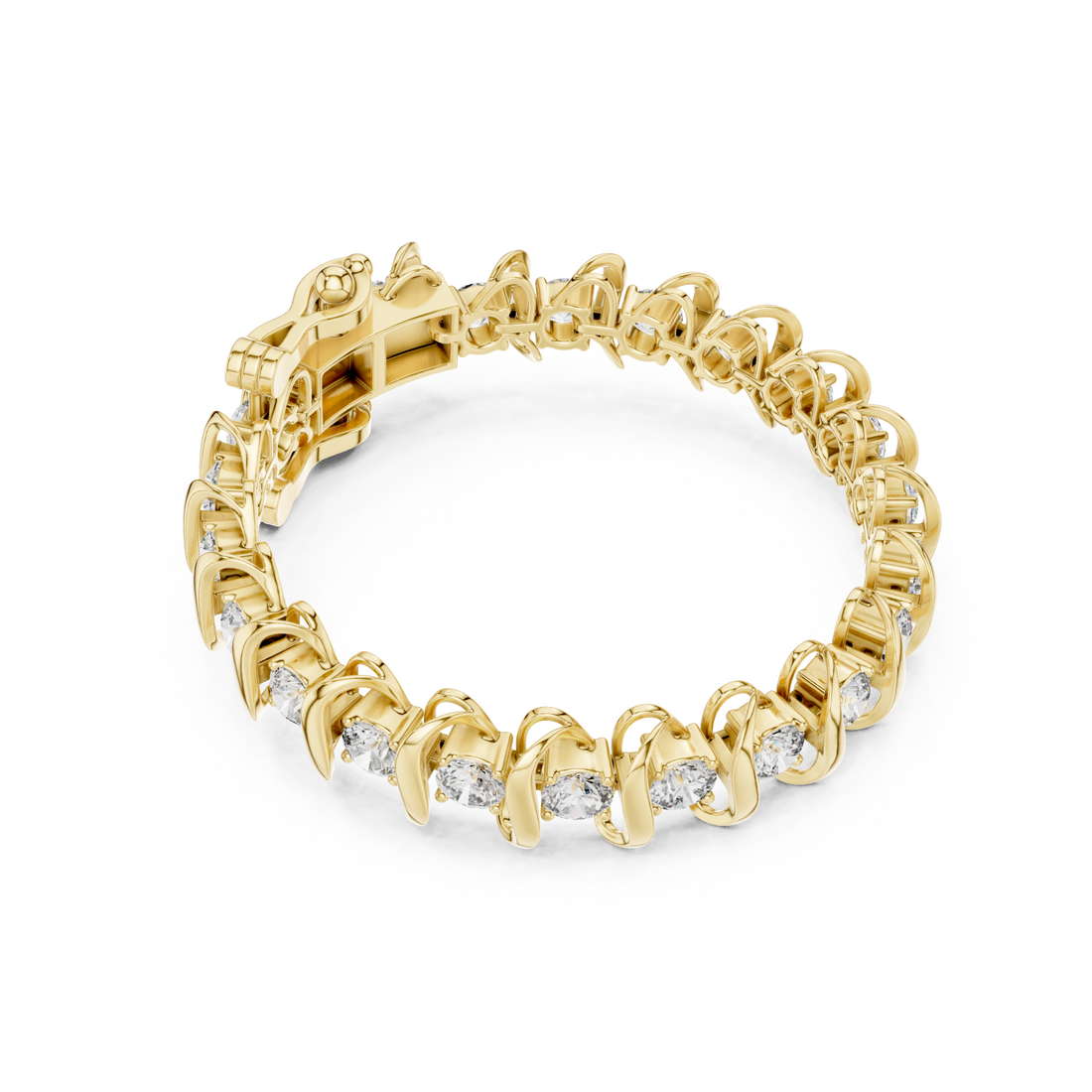 Gold Twilight Cascade Ribbon Bangle Right View