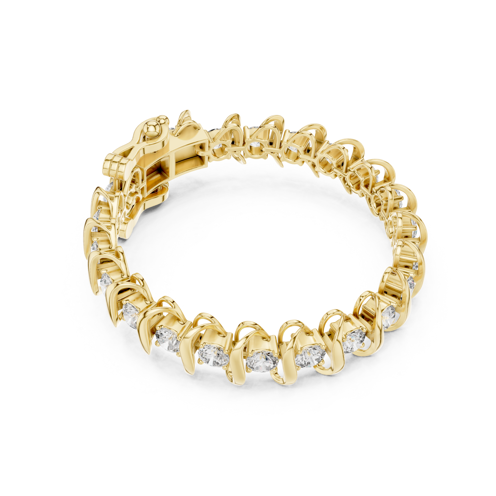  Gold Twilight Cascade Ribbon Bangle Front View