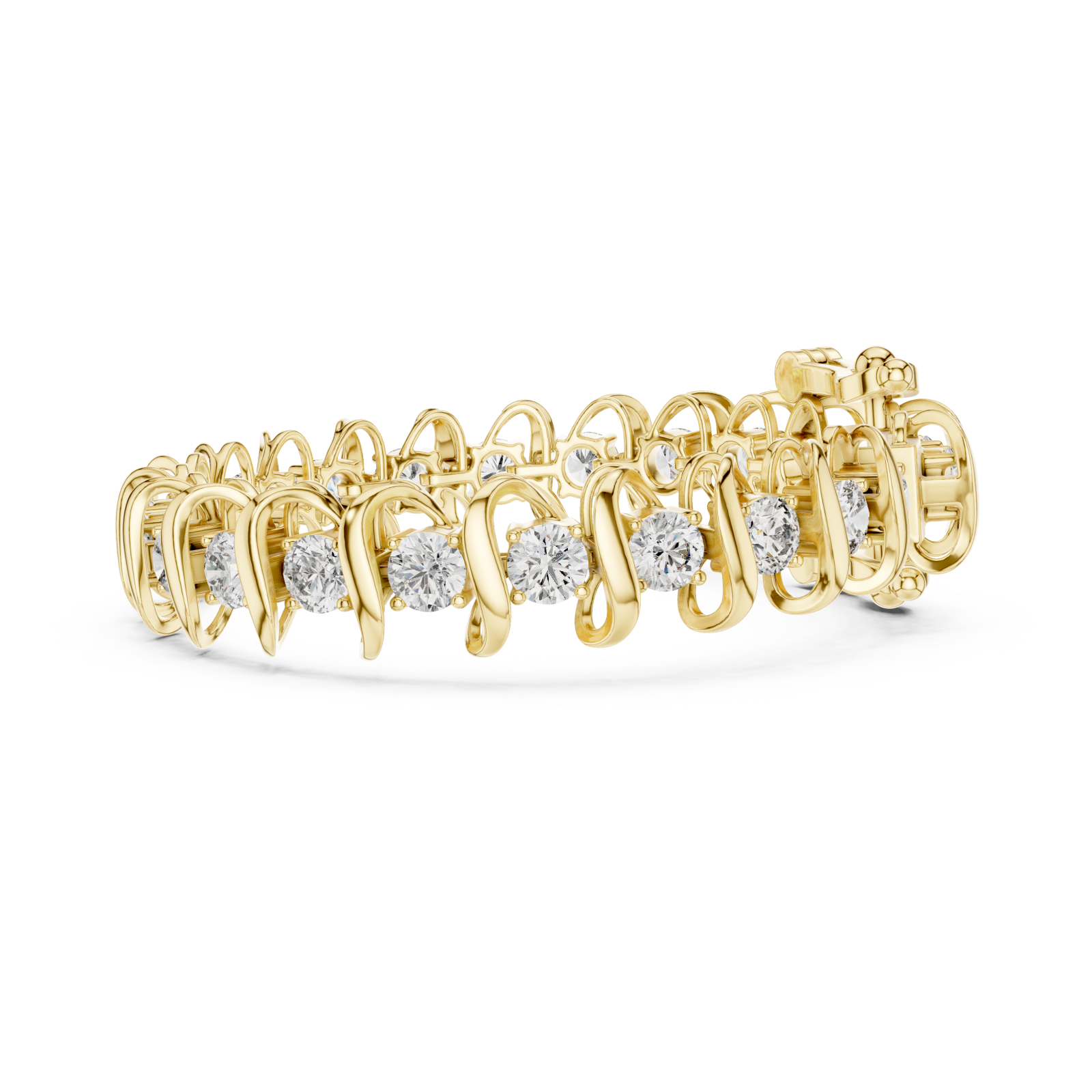  Gold Twilight Cascade Ribbon Bangle Side View