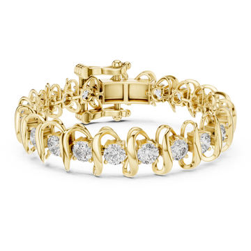 Gold Twilight Cascade Ribbon Bangle Right View
