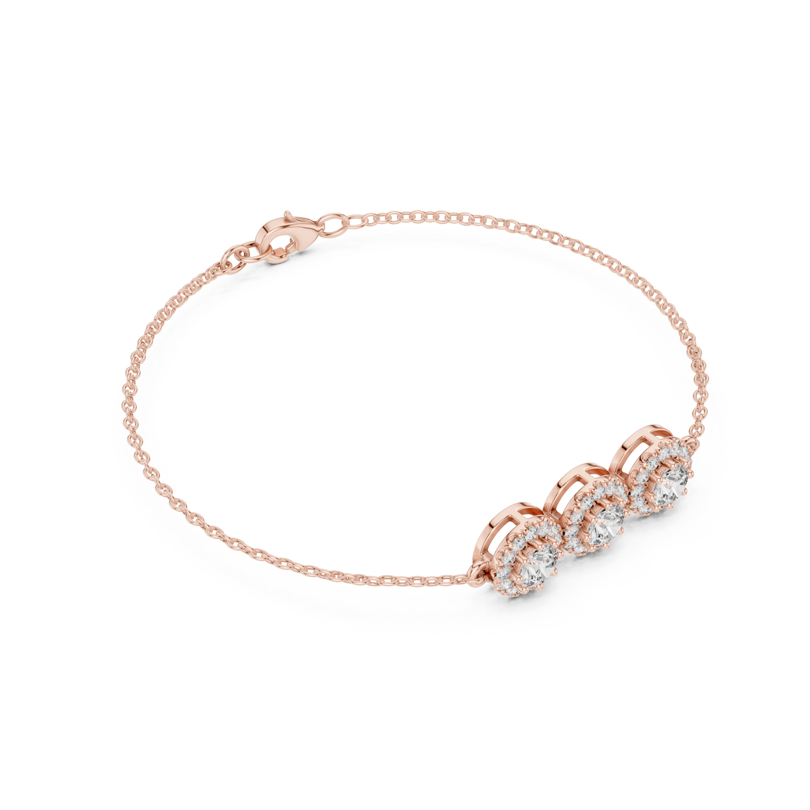  Rose Gold Eternal Muse Signature Three Motif Bracelet Front View