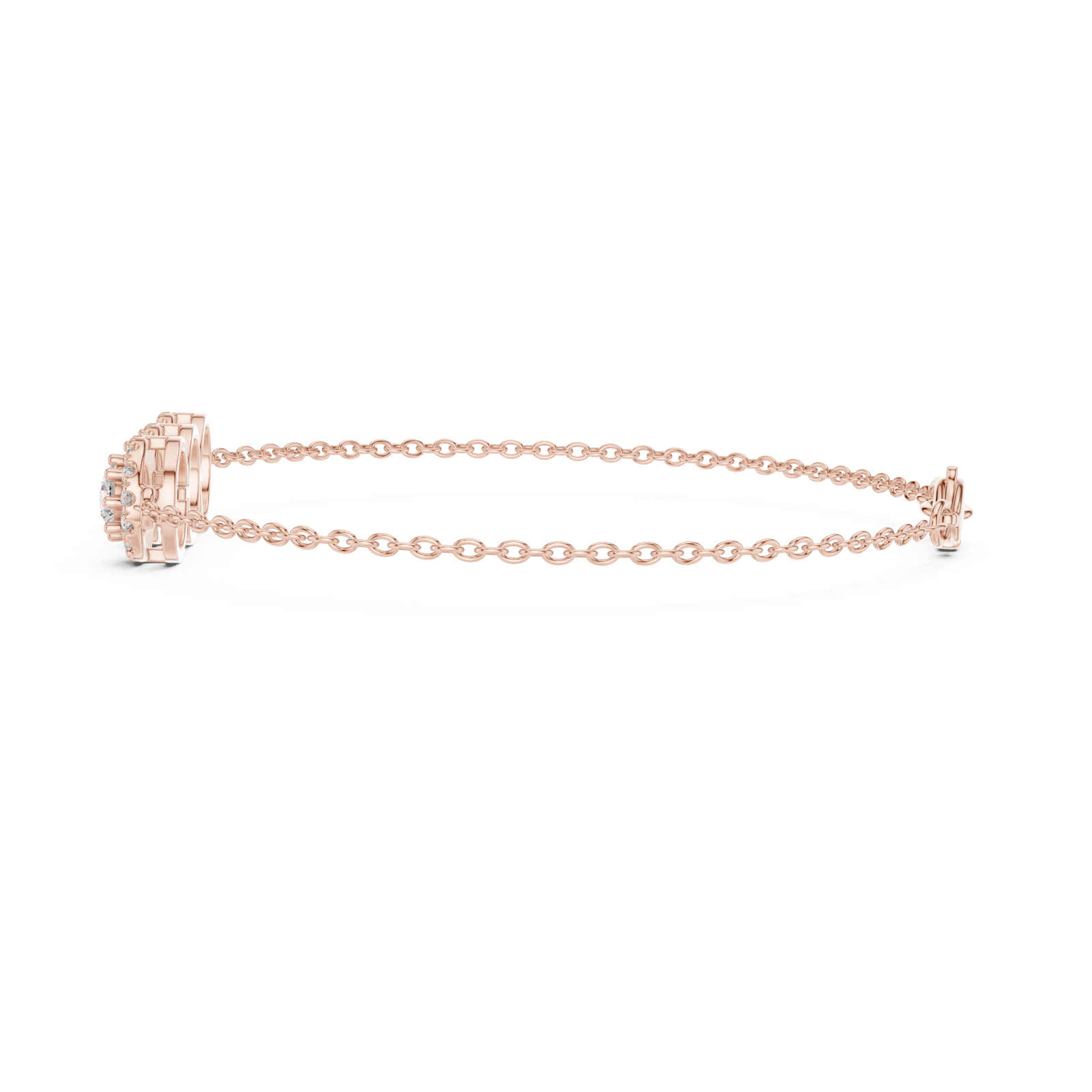  Rose Gold Eternal Muse Signature Three Motif Bracelet Side View