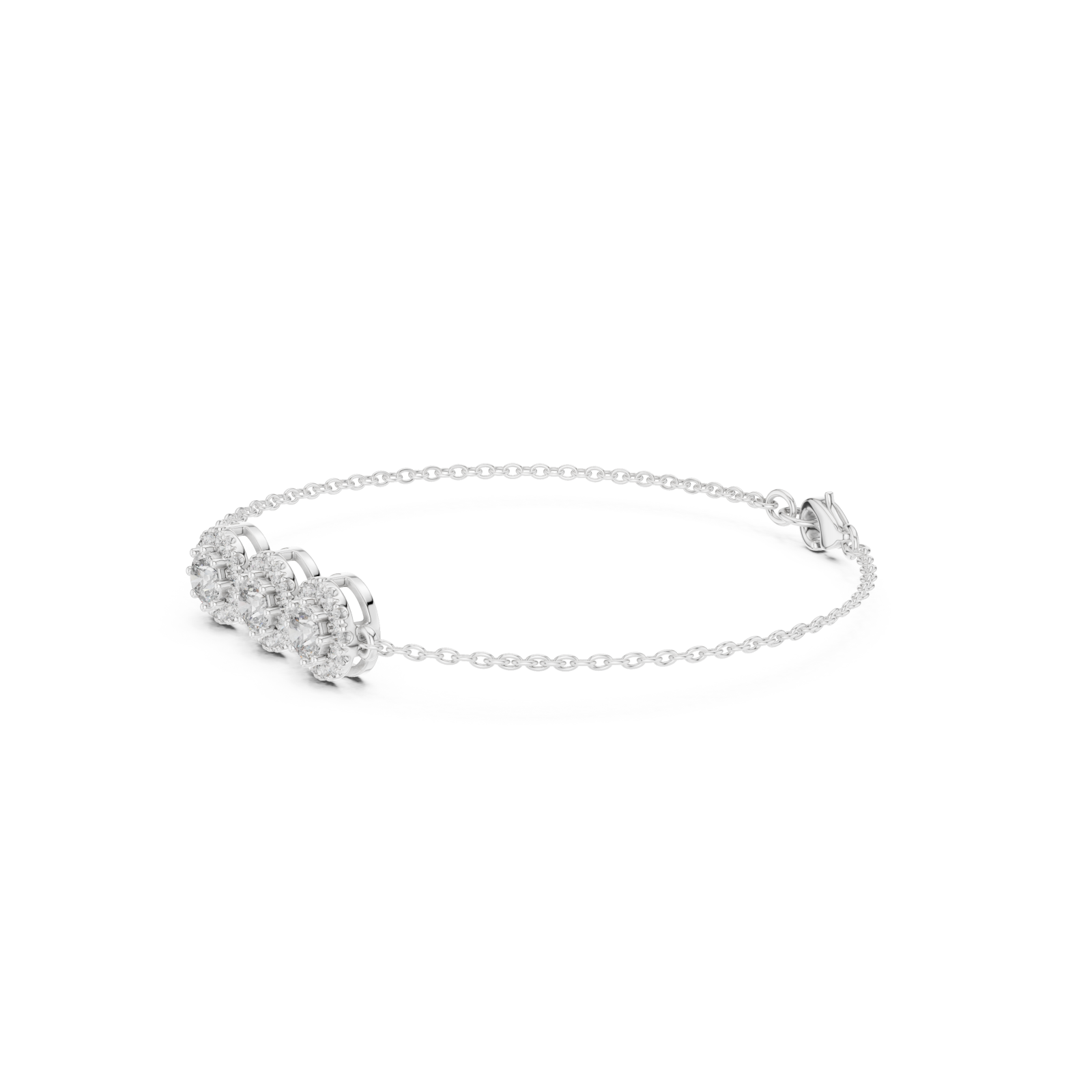  White Gold Eternal Muse Signature Three Motif Bracelet Left View