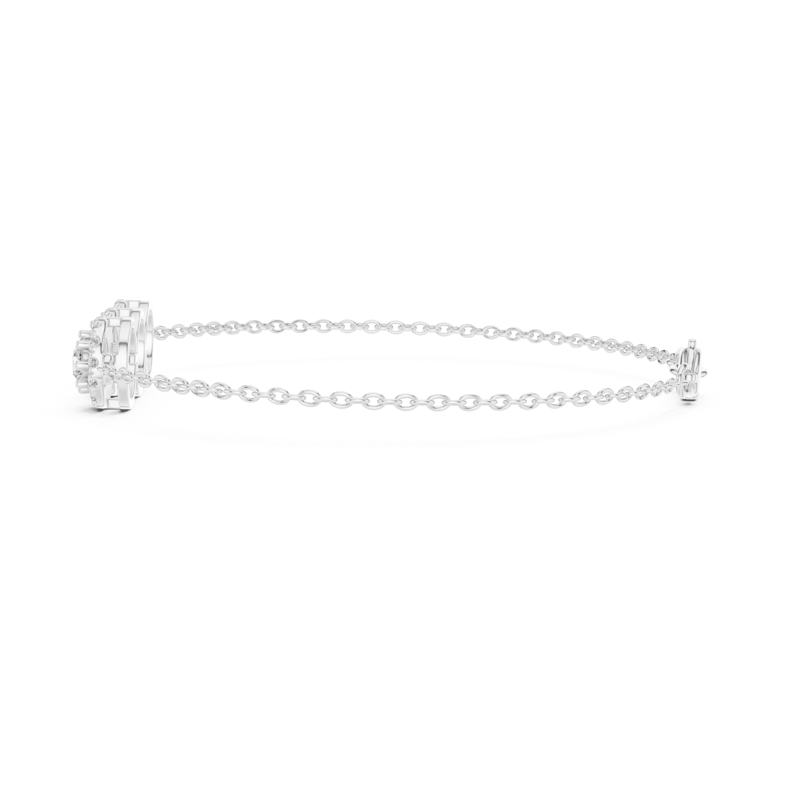 White Gold Eternal Muse Signature Three Motif Bracelet Side View