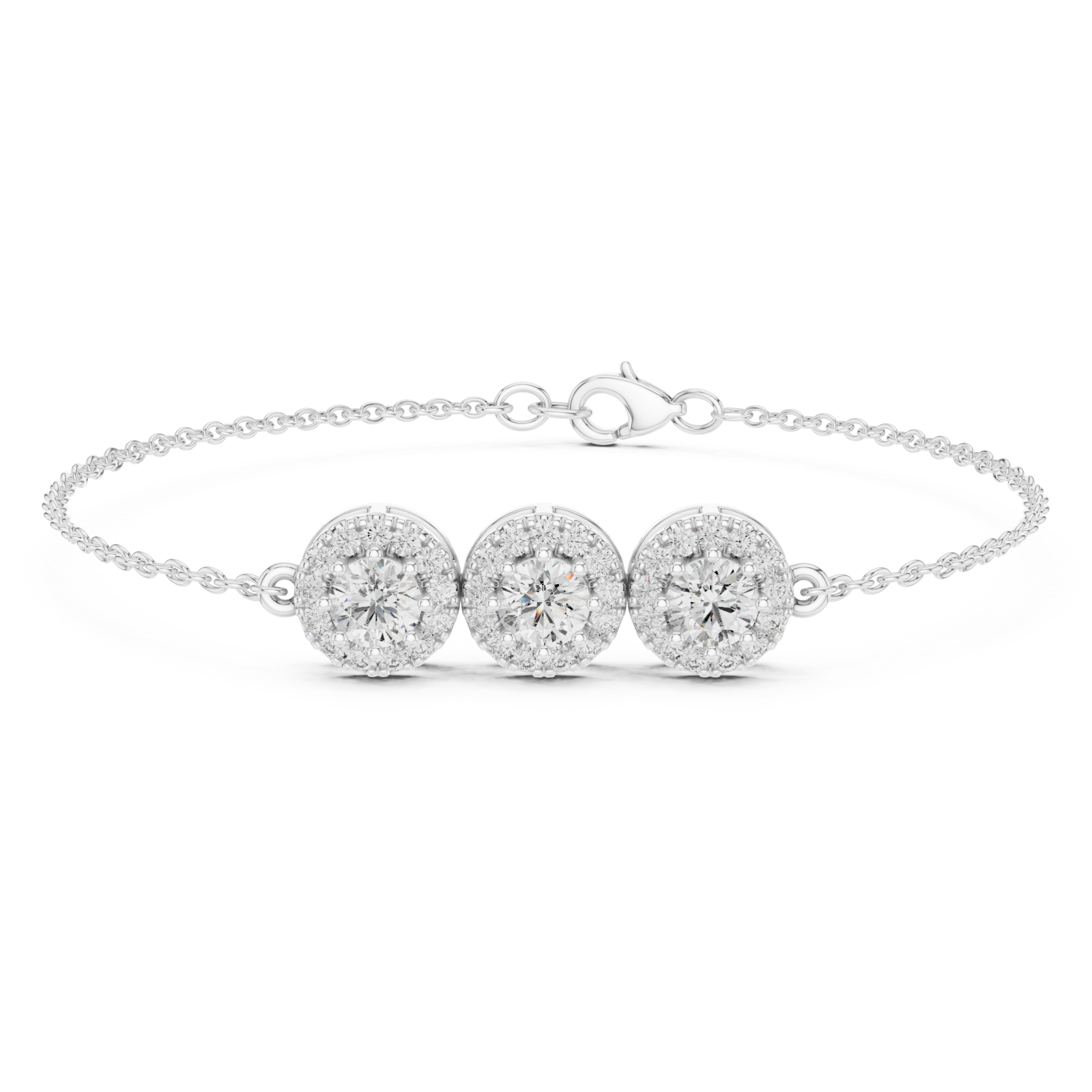  White Gold Eternal Muse Signature Three Motif Bracelet Right View