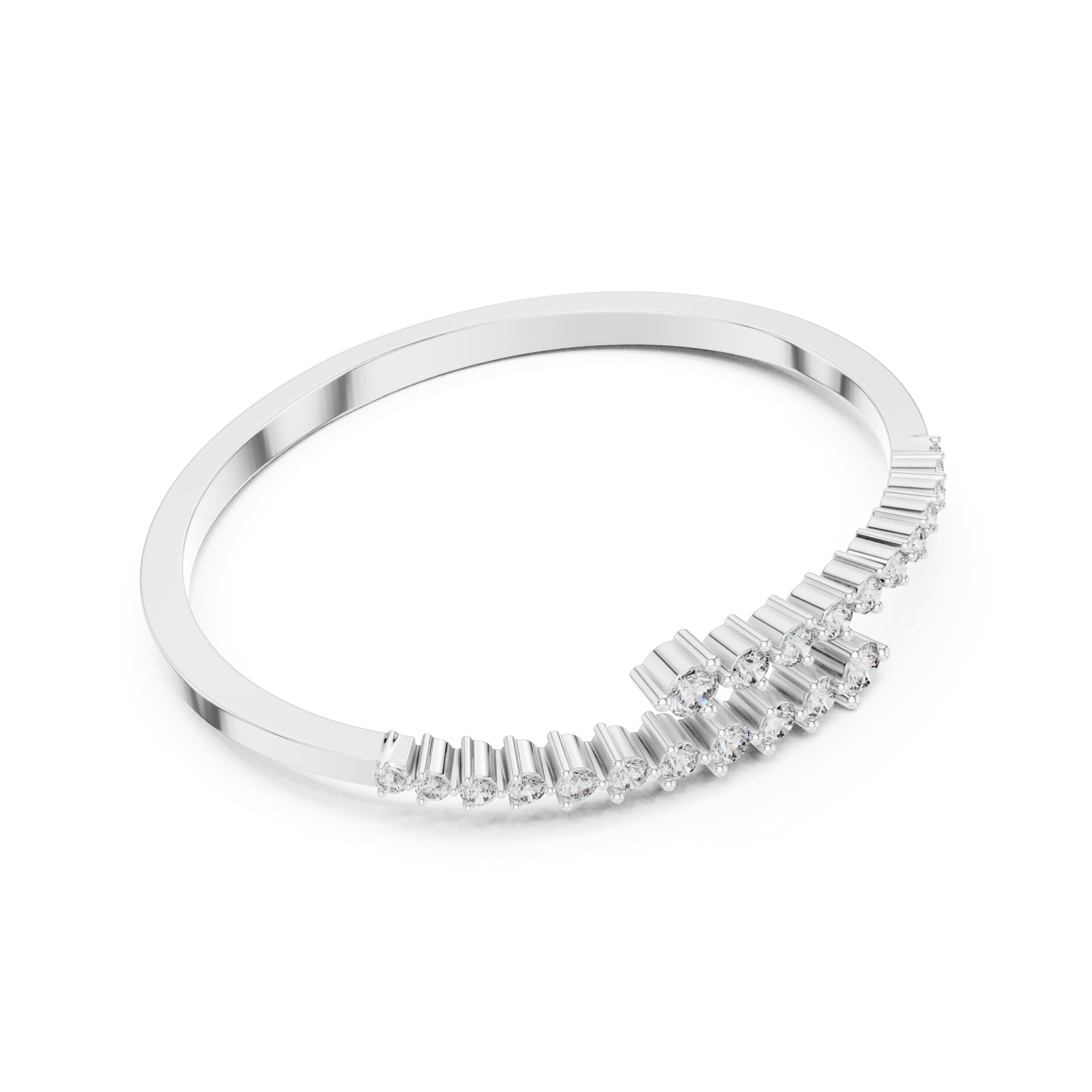  White Gold Eternal Gleam Signature Wrap Bracelet Front View