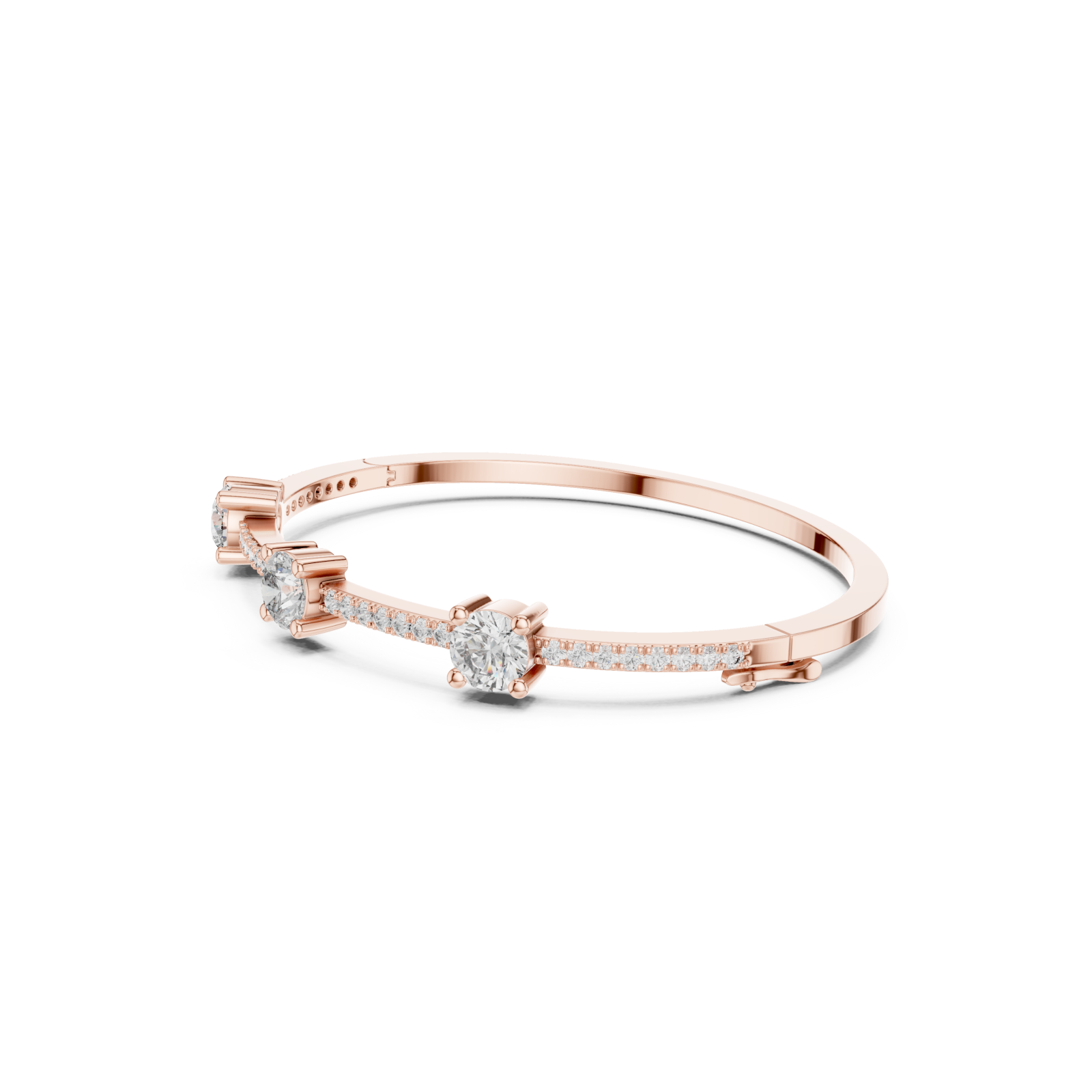  Rose Gold Modern Harmony Radiant Cuff Left View