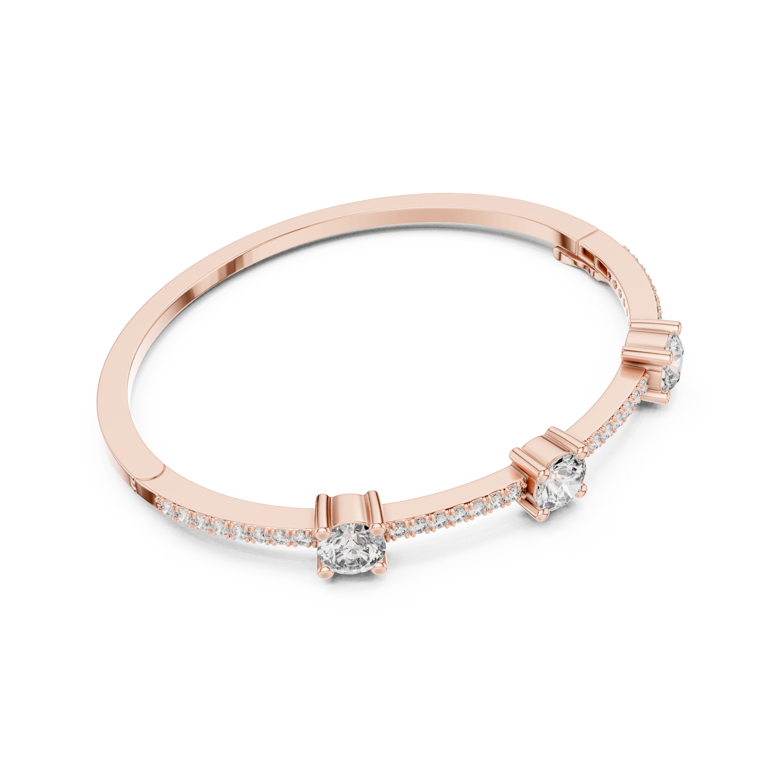  Rose Gold Modern Harmony Radiant Cuff Front View