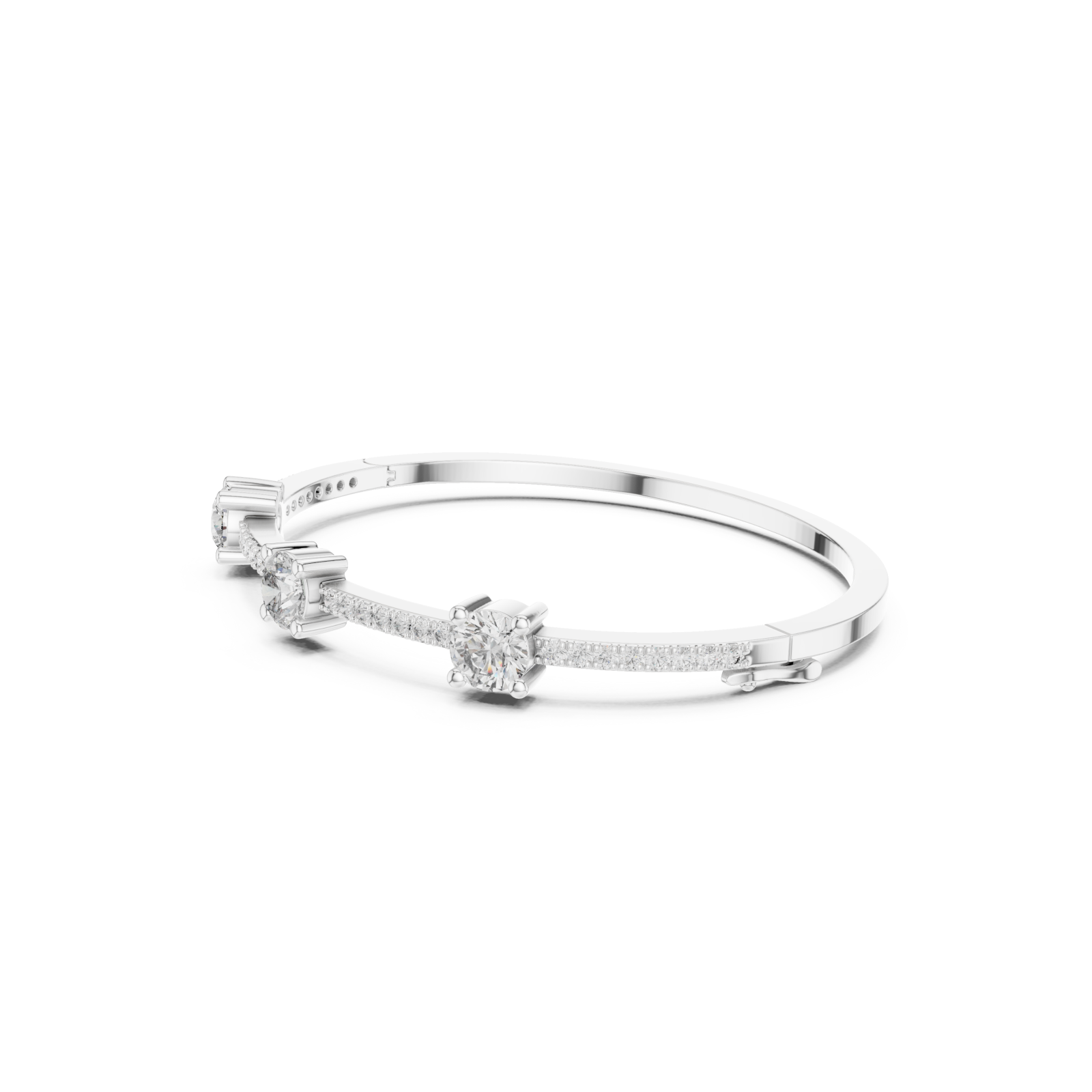  White Gold Modern Harmony Radiant Cuff Left View