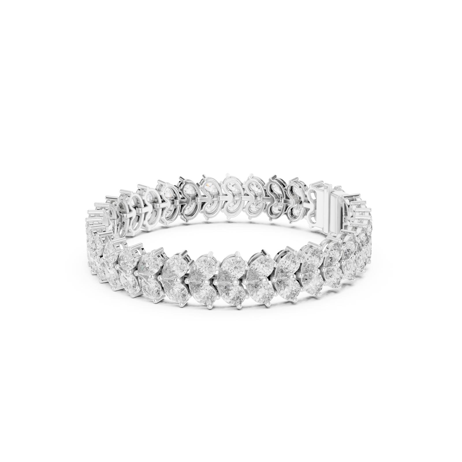  White Gold Luminous Echelon Flex Bracelet Left View