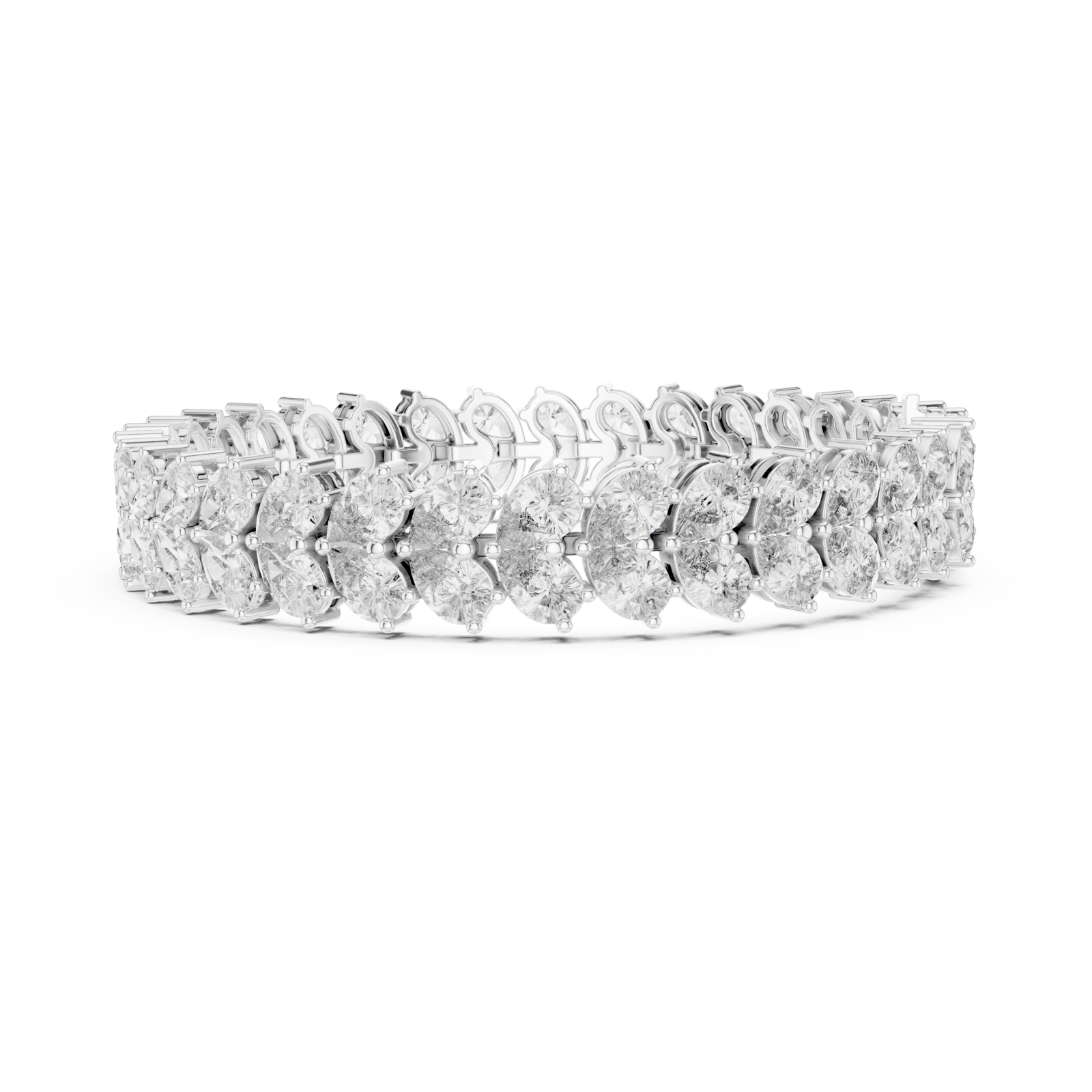  White Gold Luminous Echelon Flex Bracelet Side View