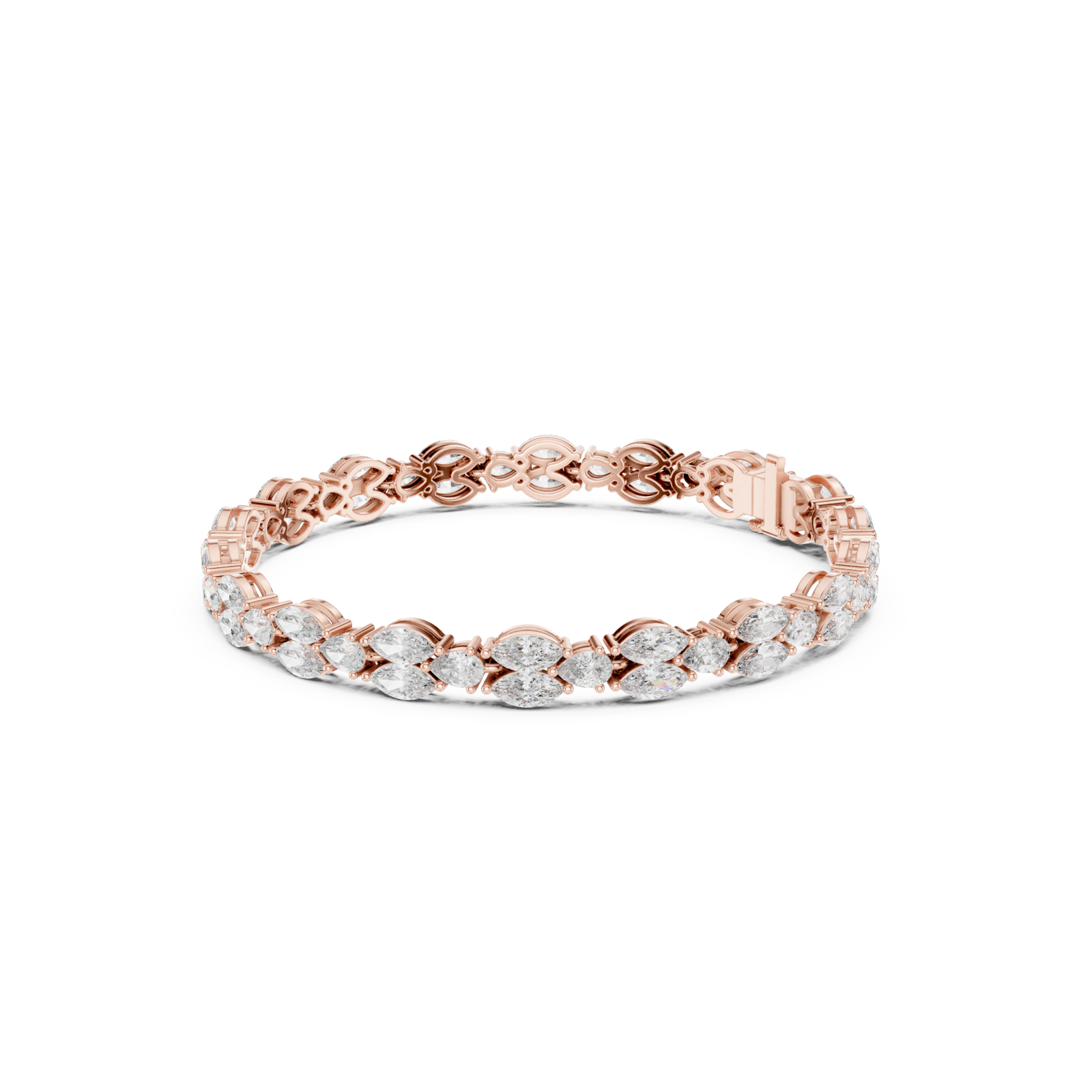  Rose Gold Lumina Curve Link Fine Bracelet Left View