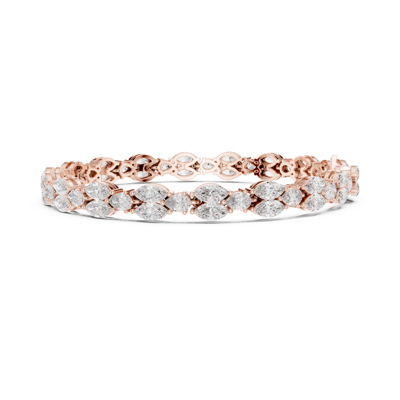  Rose Gold Lumina Curve Link Fine Bracelet Side View
