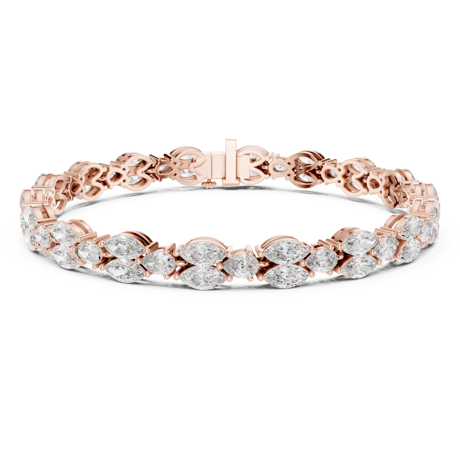  Rose Gold Lumina Curve Link Fine Bracelet Right View