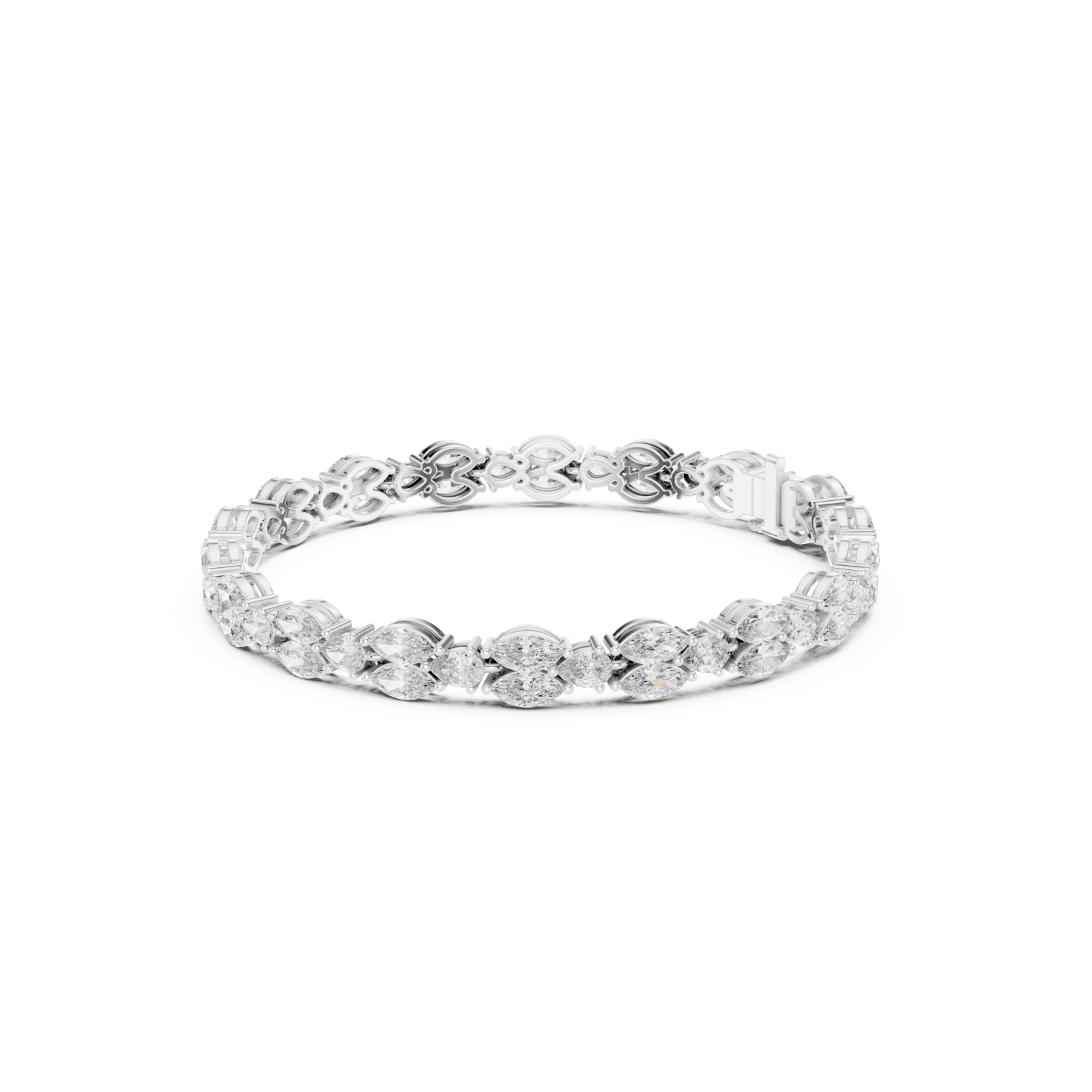  White Gold Lumina Curve Link Fine Bracelet Left View