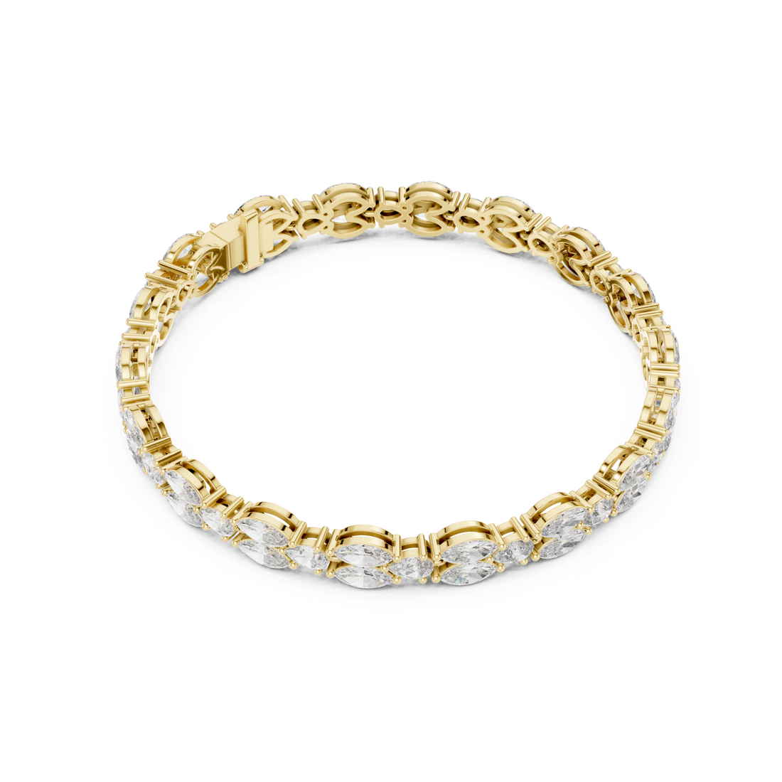 Gold Lumina Curve Link Fine Bracelet Right View