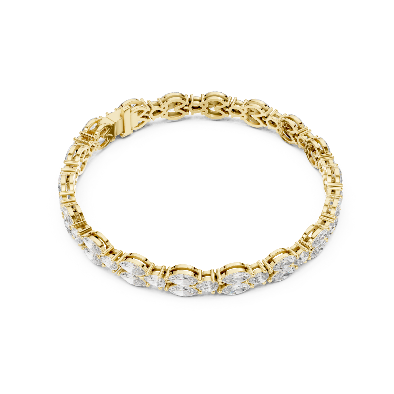  Gold Lumina Curve Link Fine Bracelet Front View
