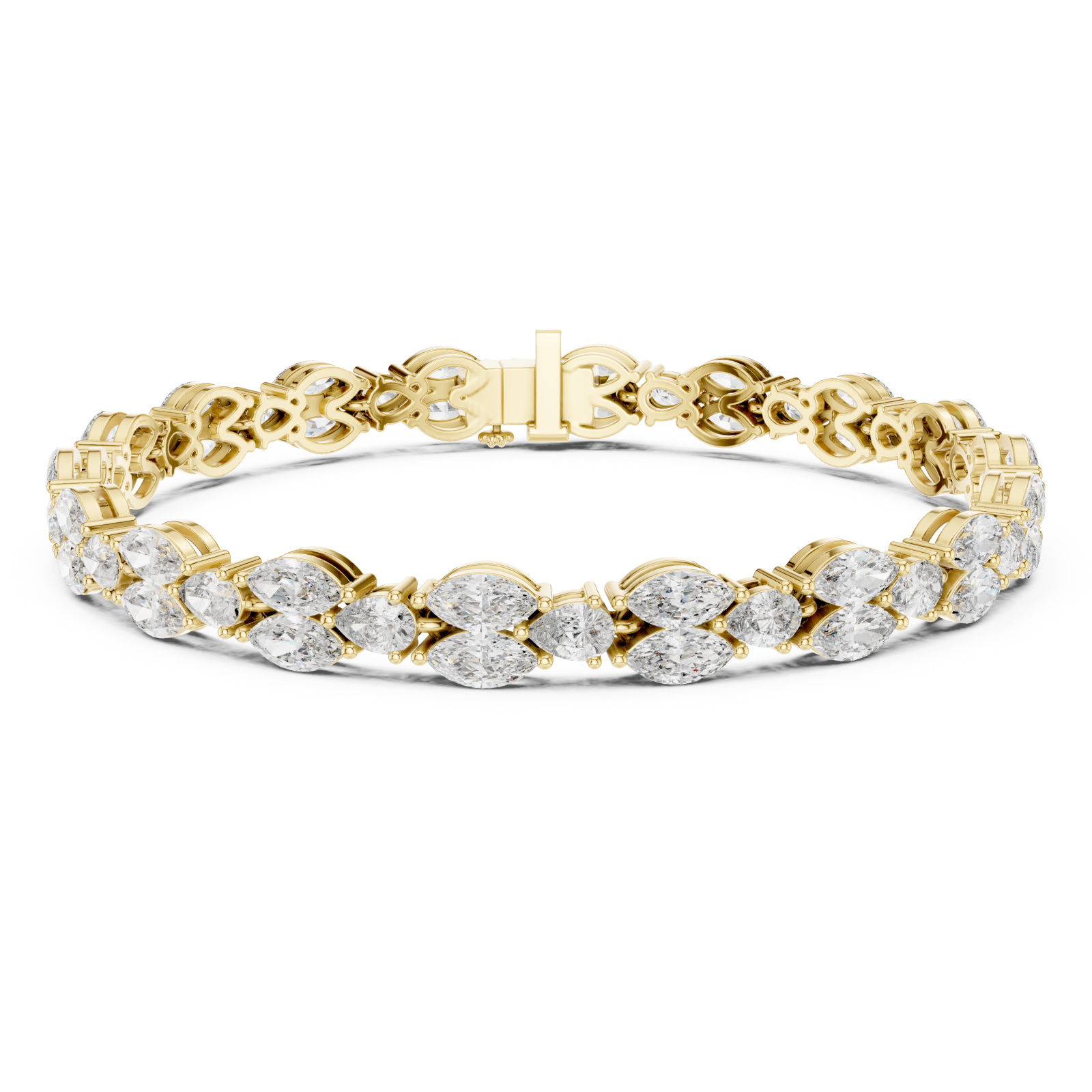 Gold Lumina Curve Link Fine Bracelet Right View