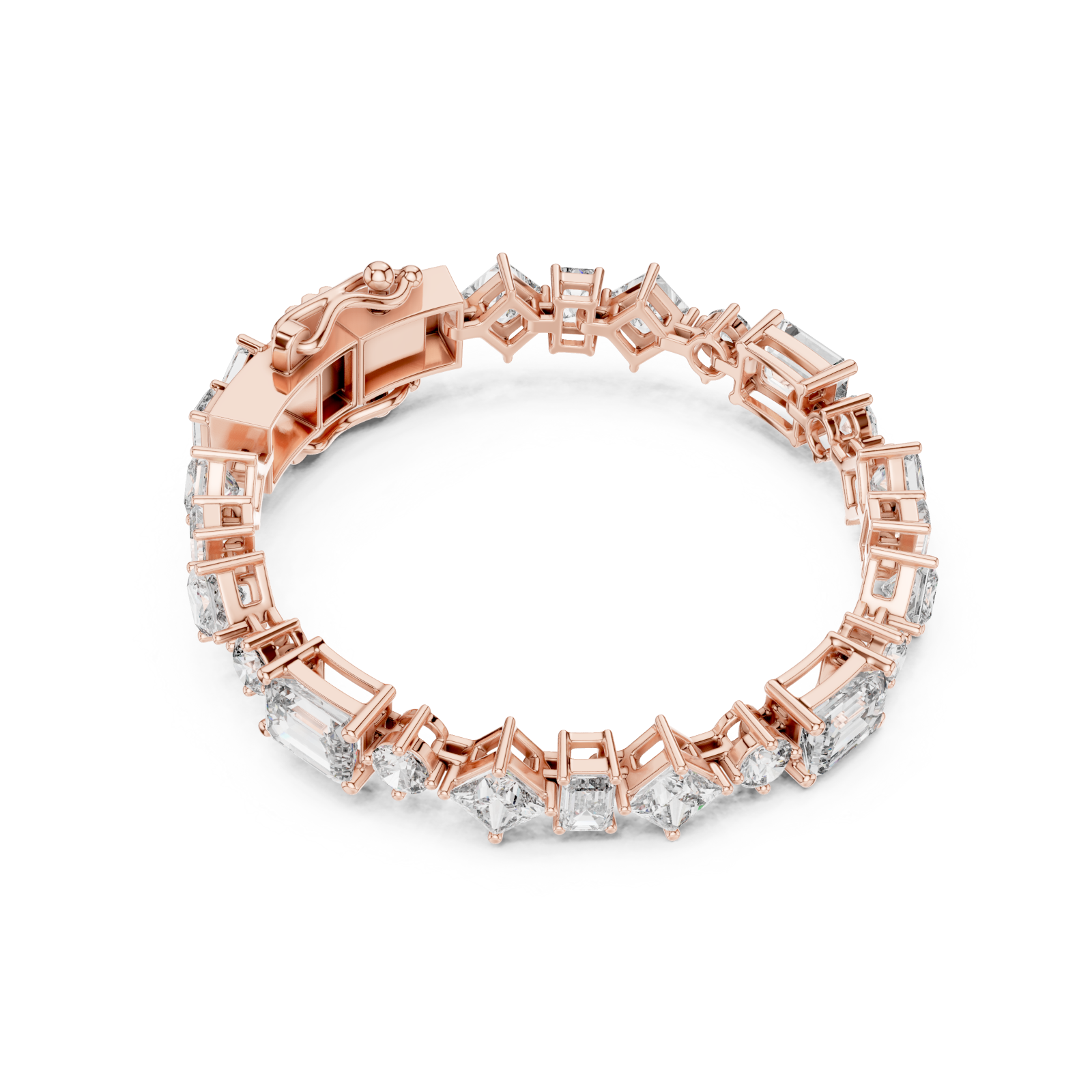  Rose Gold Radiant Silhouette Elegance Flex Bracelet Front View