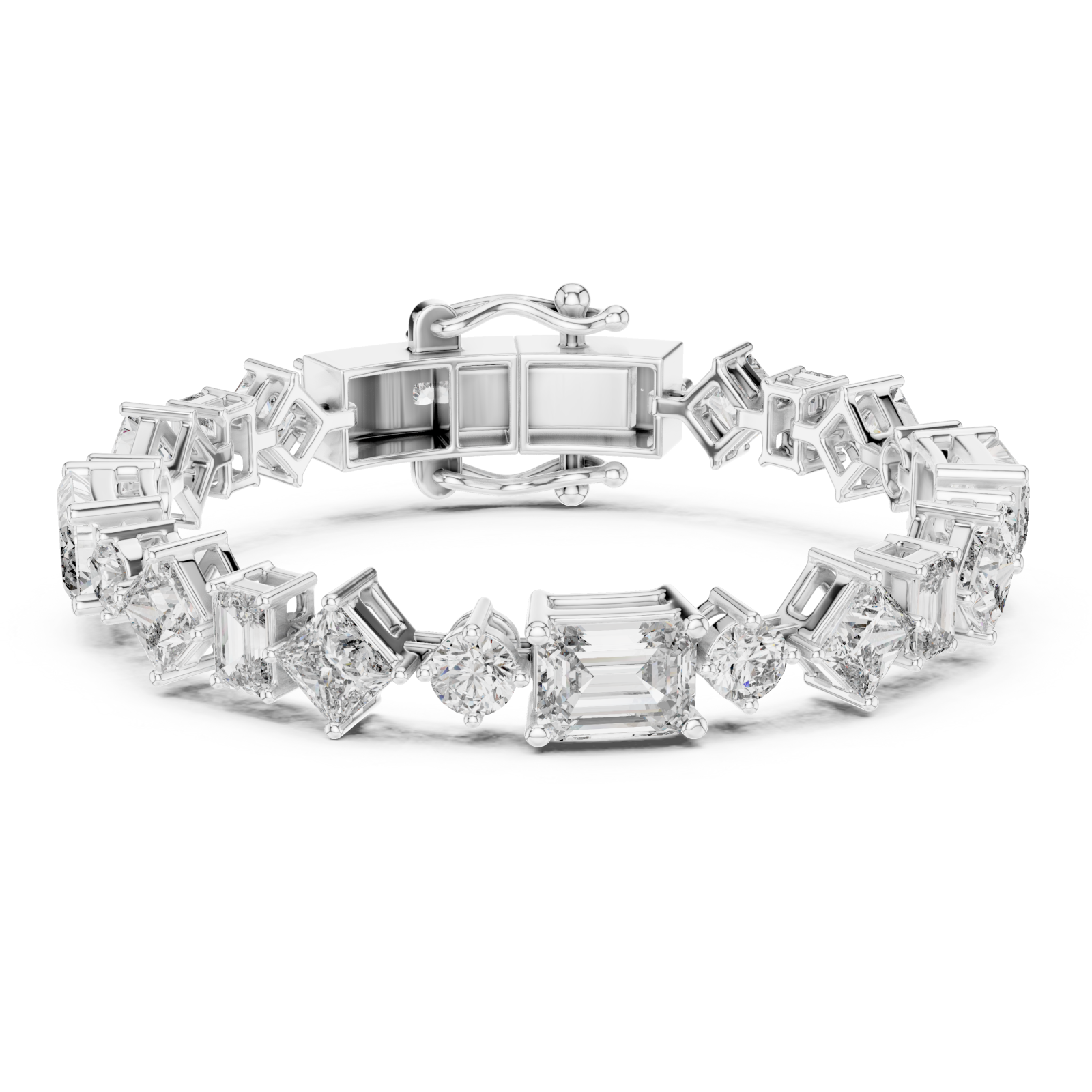  White Gold Radiant Silhouette Elegance Flex Bracelet Right View