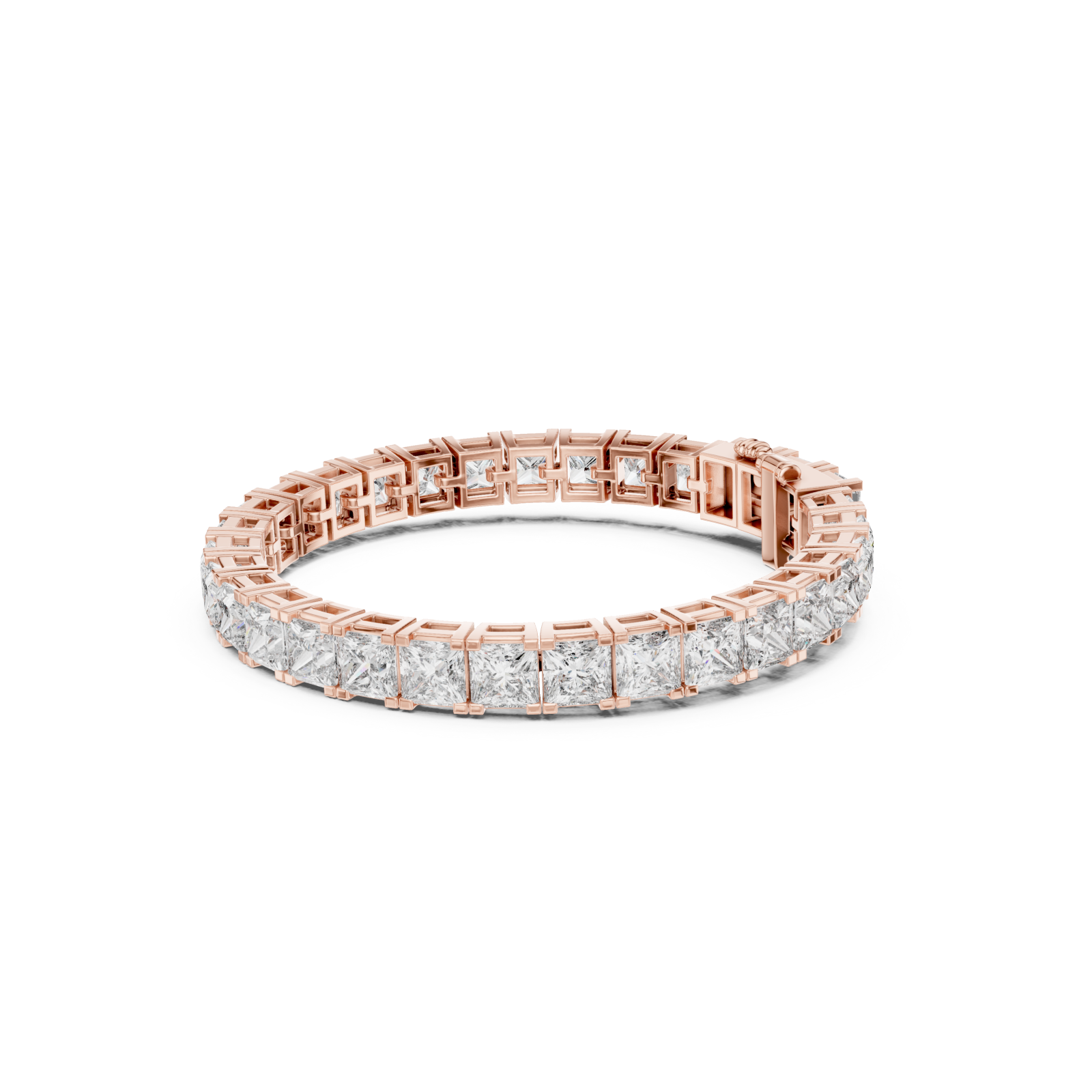  Rose Gold Elegance Embrace Classic Tennis Bracelet Left View