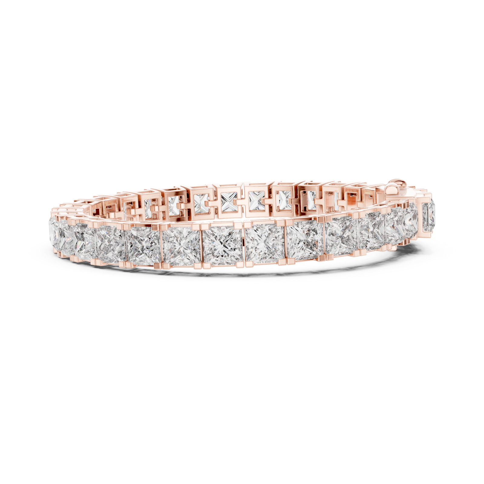  Rose Gold Elegance Embrace Classic Tennis Bracelet Side View